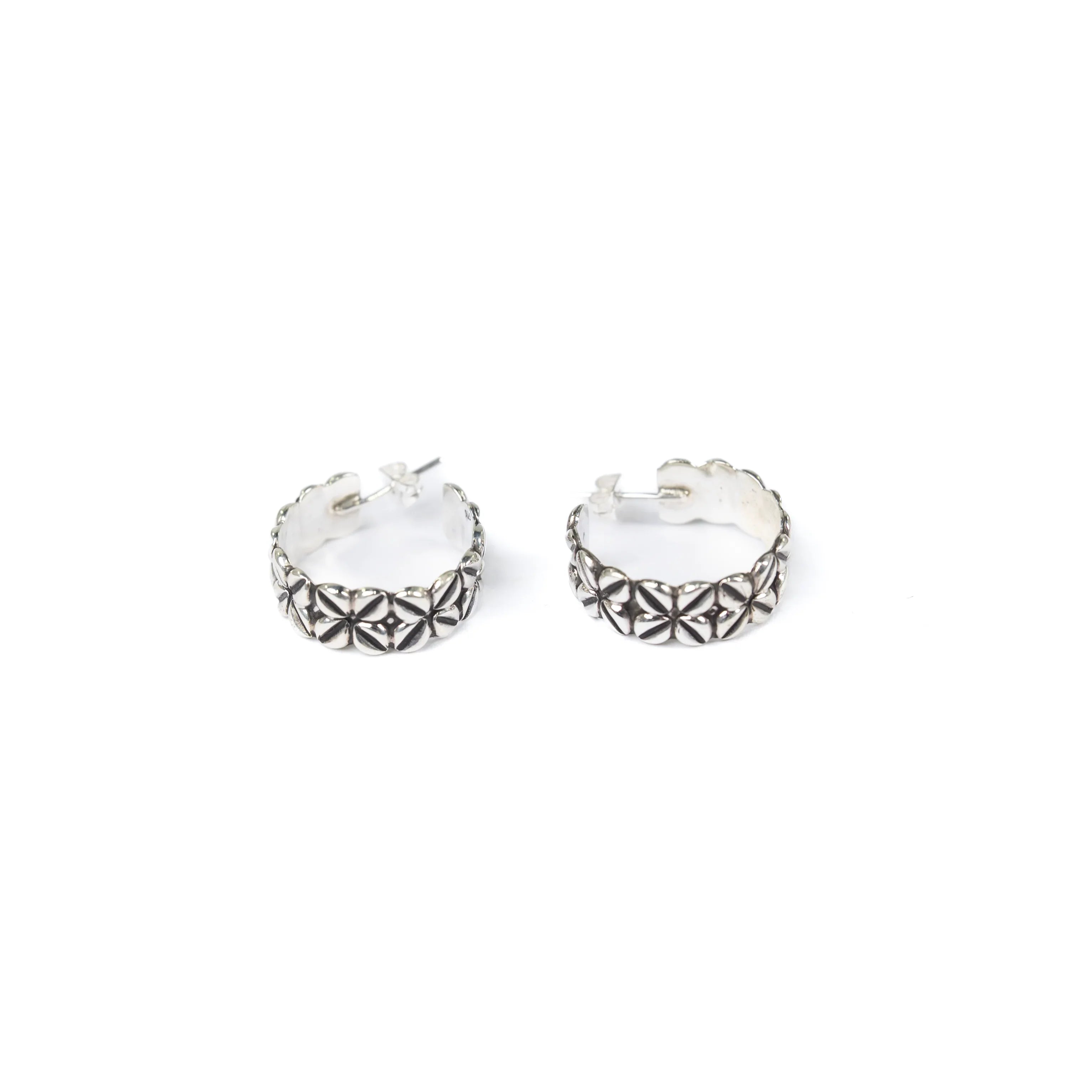 Women's Rhoda Silver Leaf Coffee Bean Post Hoop Earrings