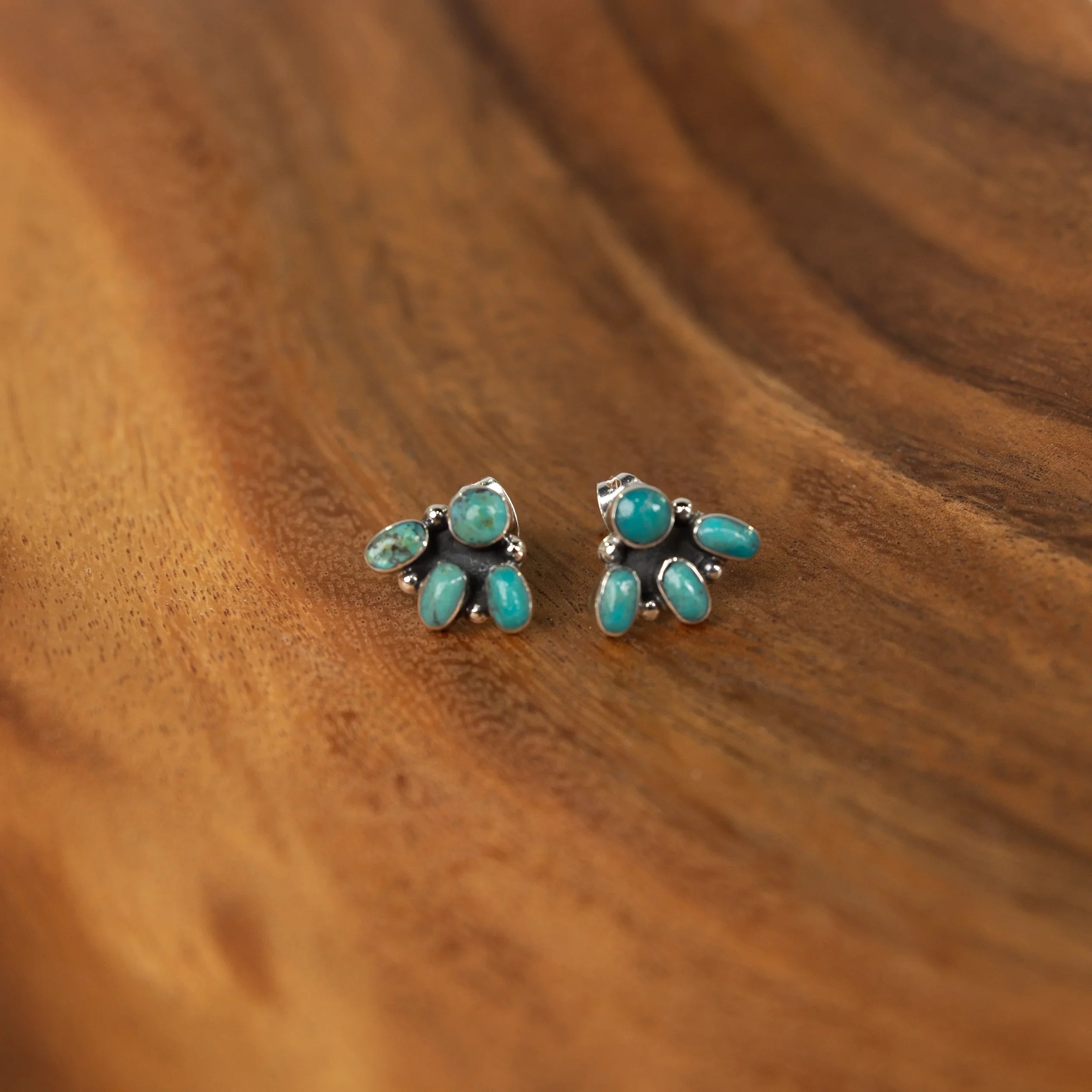 Women's Rhoda Turquoise Chunk Cluster Earrings