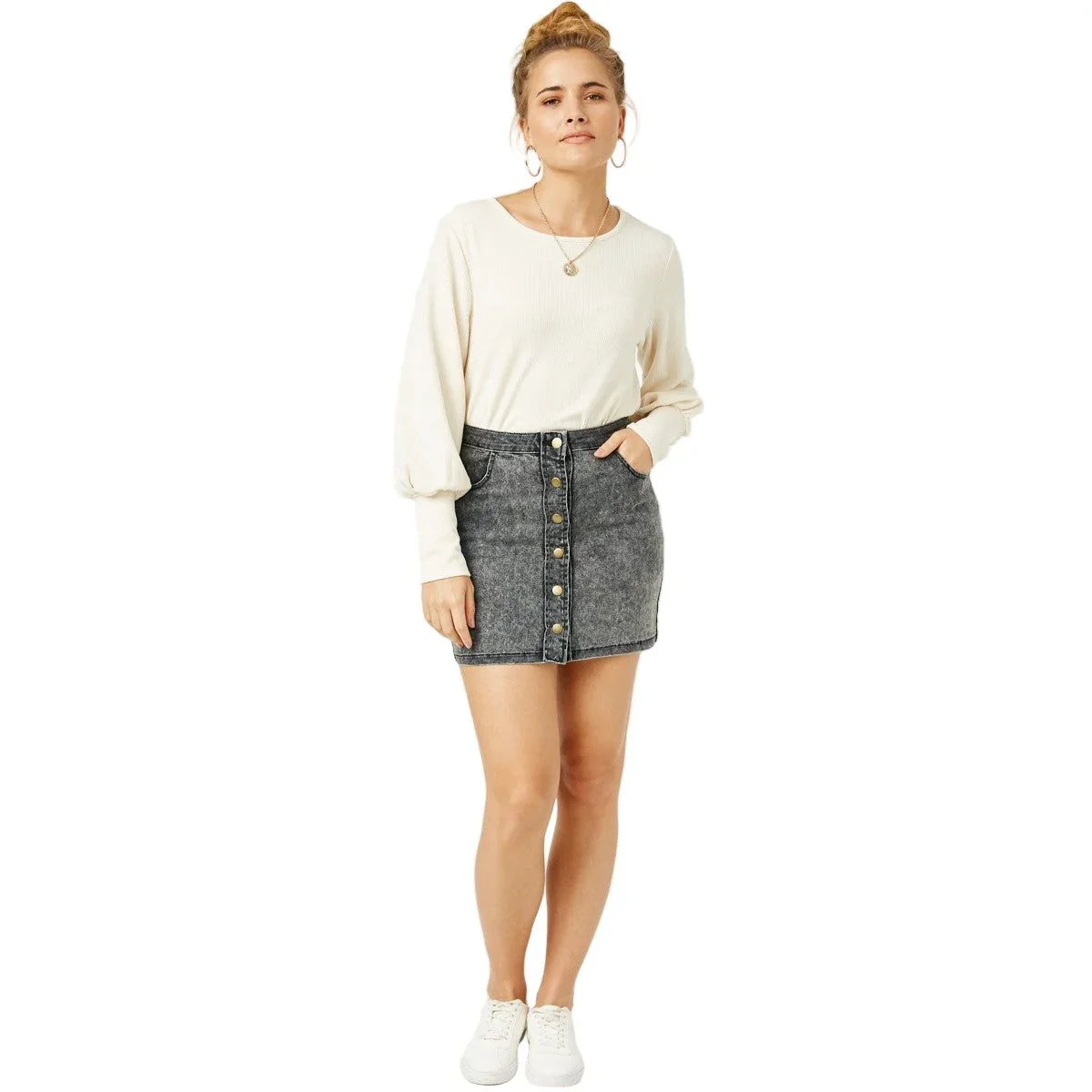 Women's Rib Cuff Knit Top HN4155