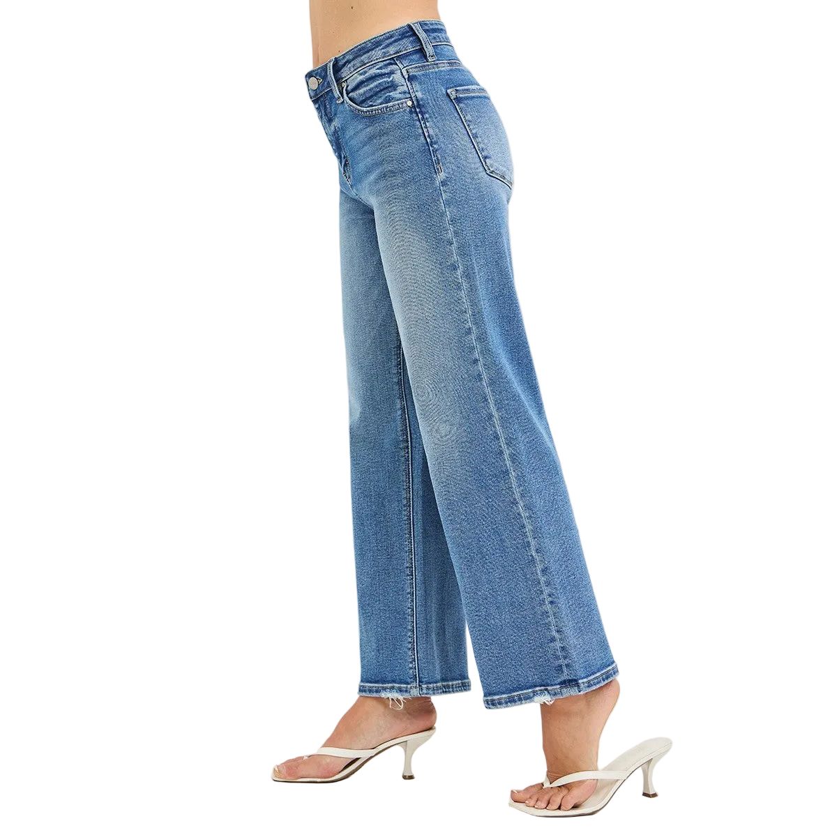 Women's Risen High Rise Cropped Wide Jeans PWC21790