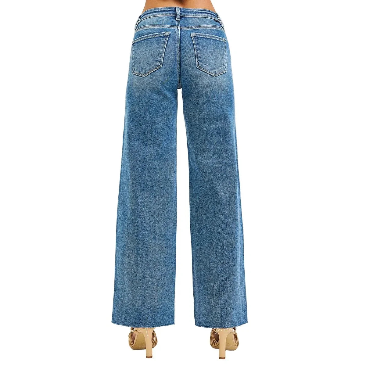 Women's Risen Plus Size High Rise Wide Leg Jeans PW21600X