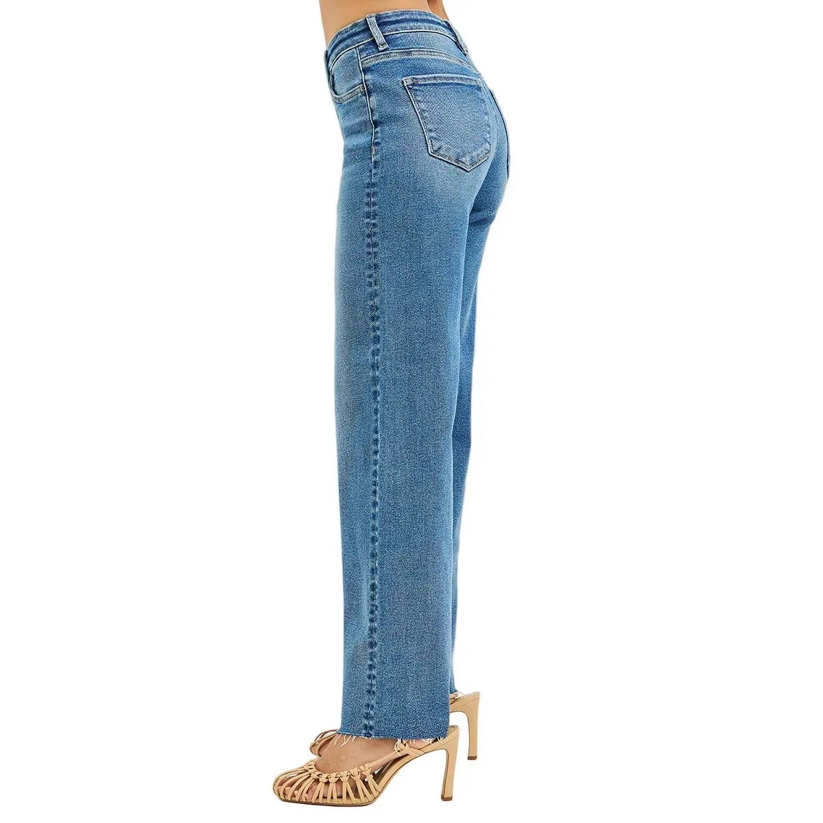 Women's Risen Plus Size High Rise Wide Leg Jeans PW21600X