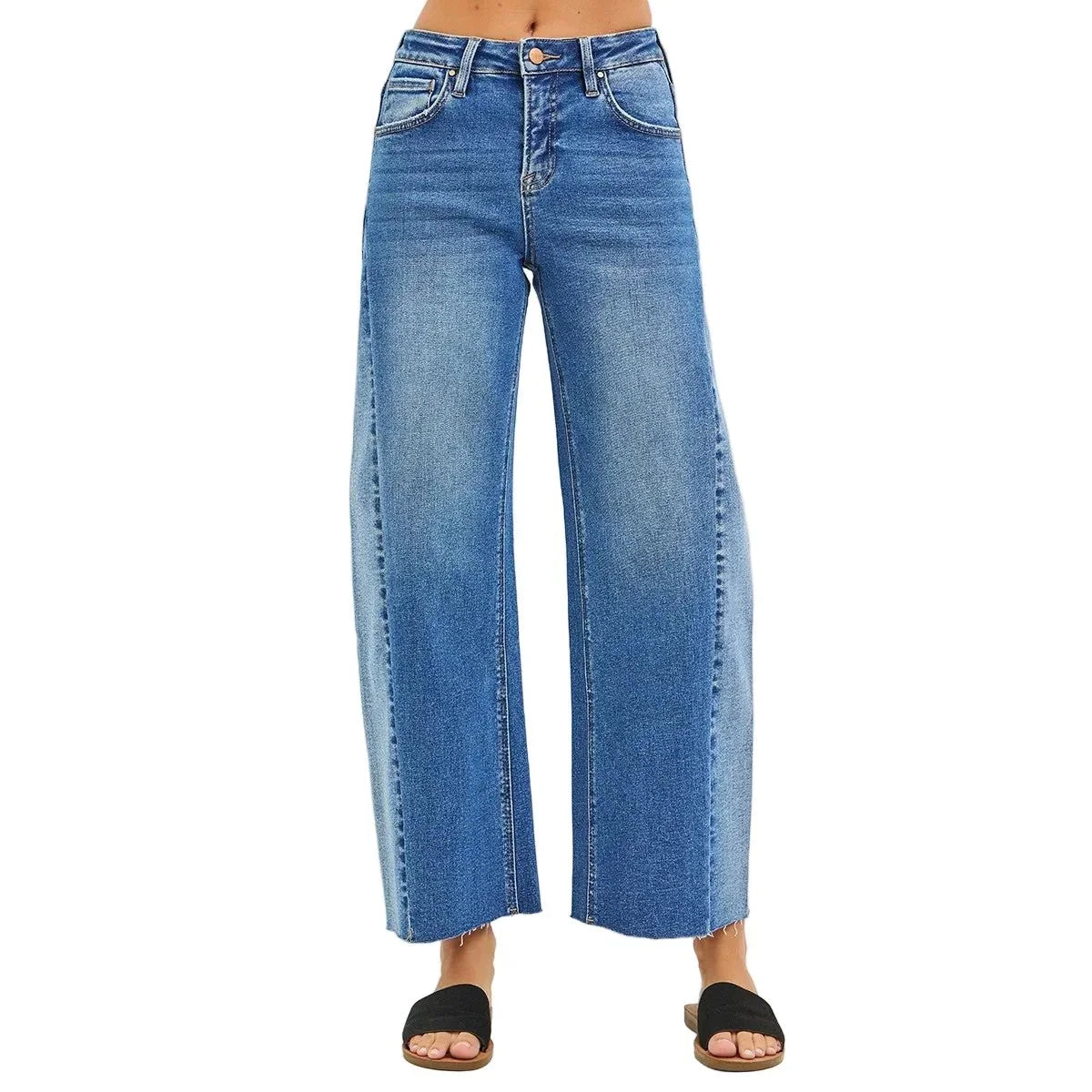 Women's Risen Slouchy Crop Contrast Jeans PGC21606