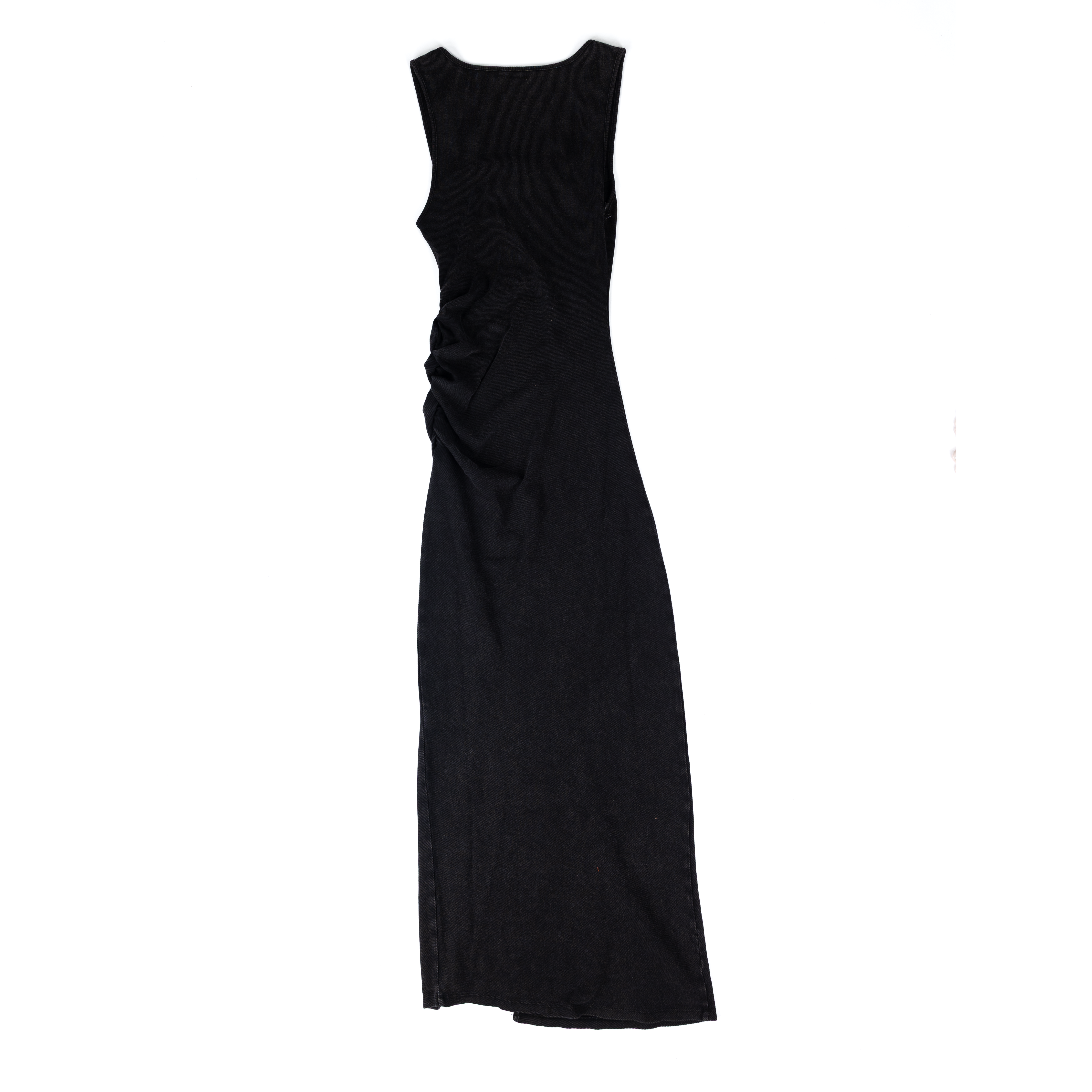 Women's Rock and Roll Black Ruched Side Midi Dress BWD0R08804