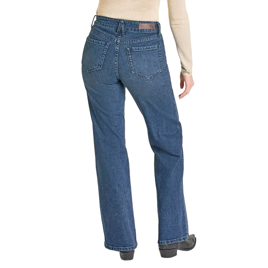 Women's Rock and Roll Denim Clasp Detail Relaxed Flare Jeans BW6HD07846
