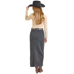 Women's Rock and Roll Denim Front Seam Maxi Skirt BW69D07883