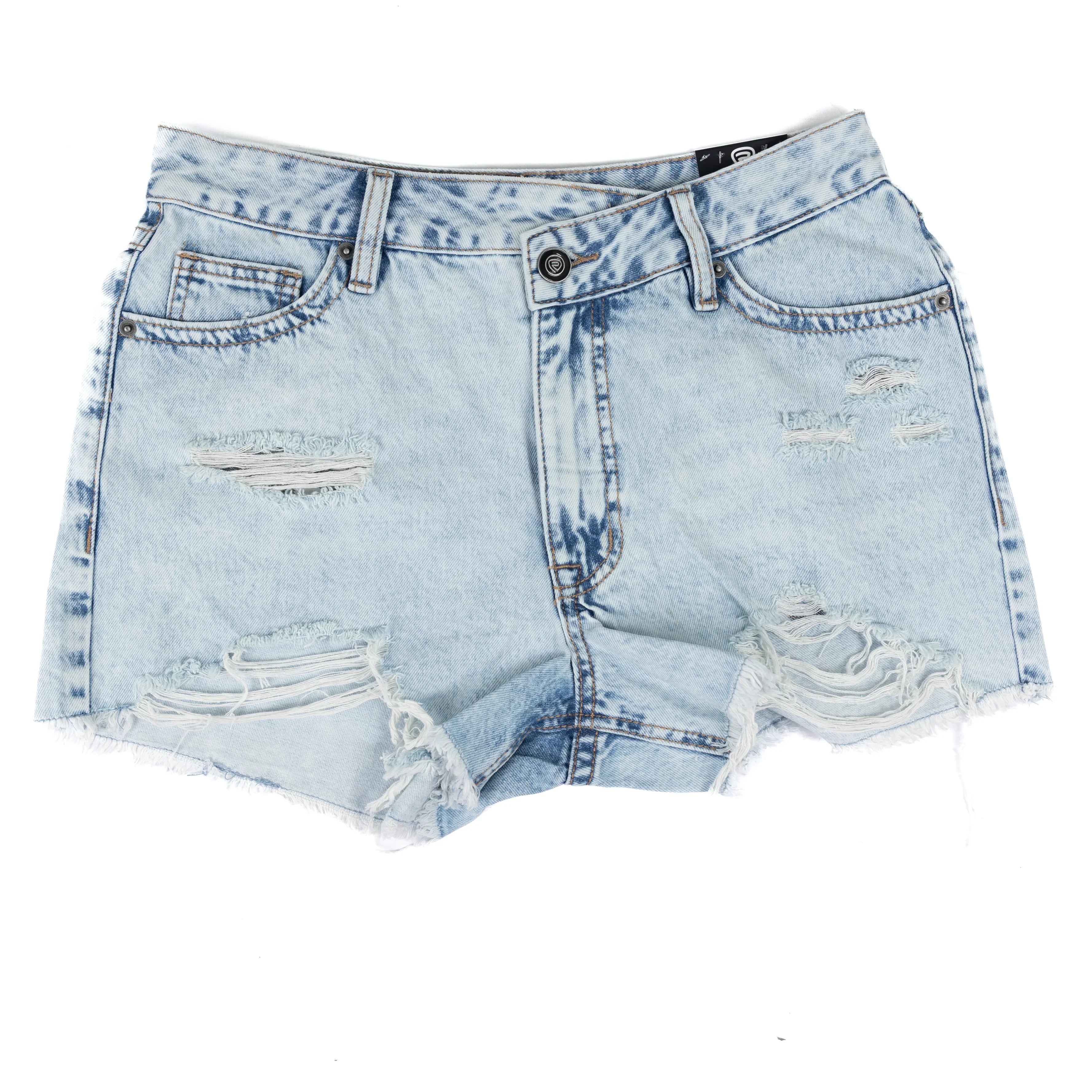 Women's Rock and Roll Light Wash Distressed Short BW68D09104