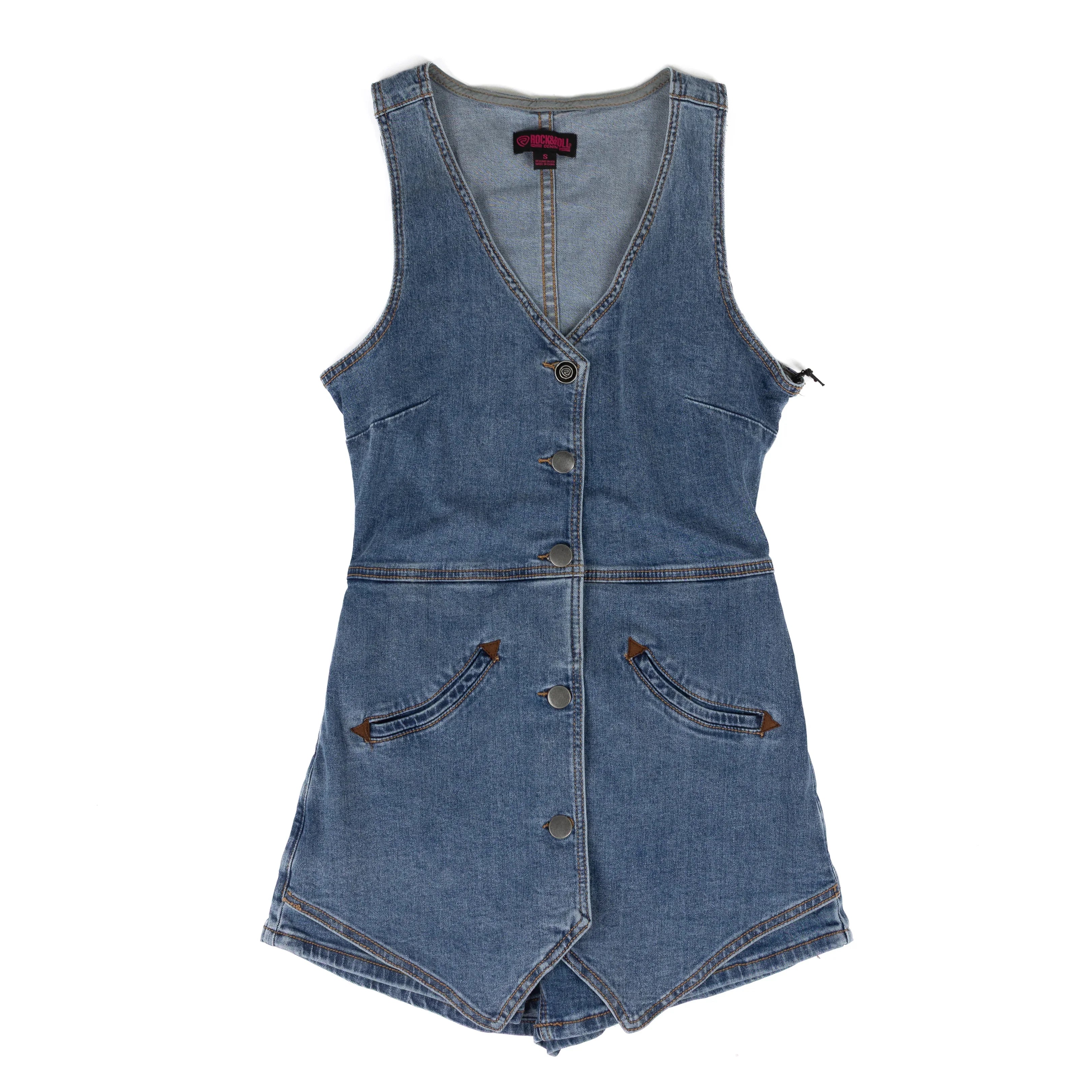 Women's Rock and Roll Sleeveless Vest Romper BWR2D09106