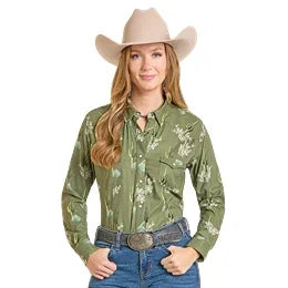 Women's Rock and Roll Tek Cactus Print Snap Shirt BWN2S07176 - Crazy House Western Wear