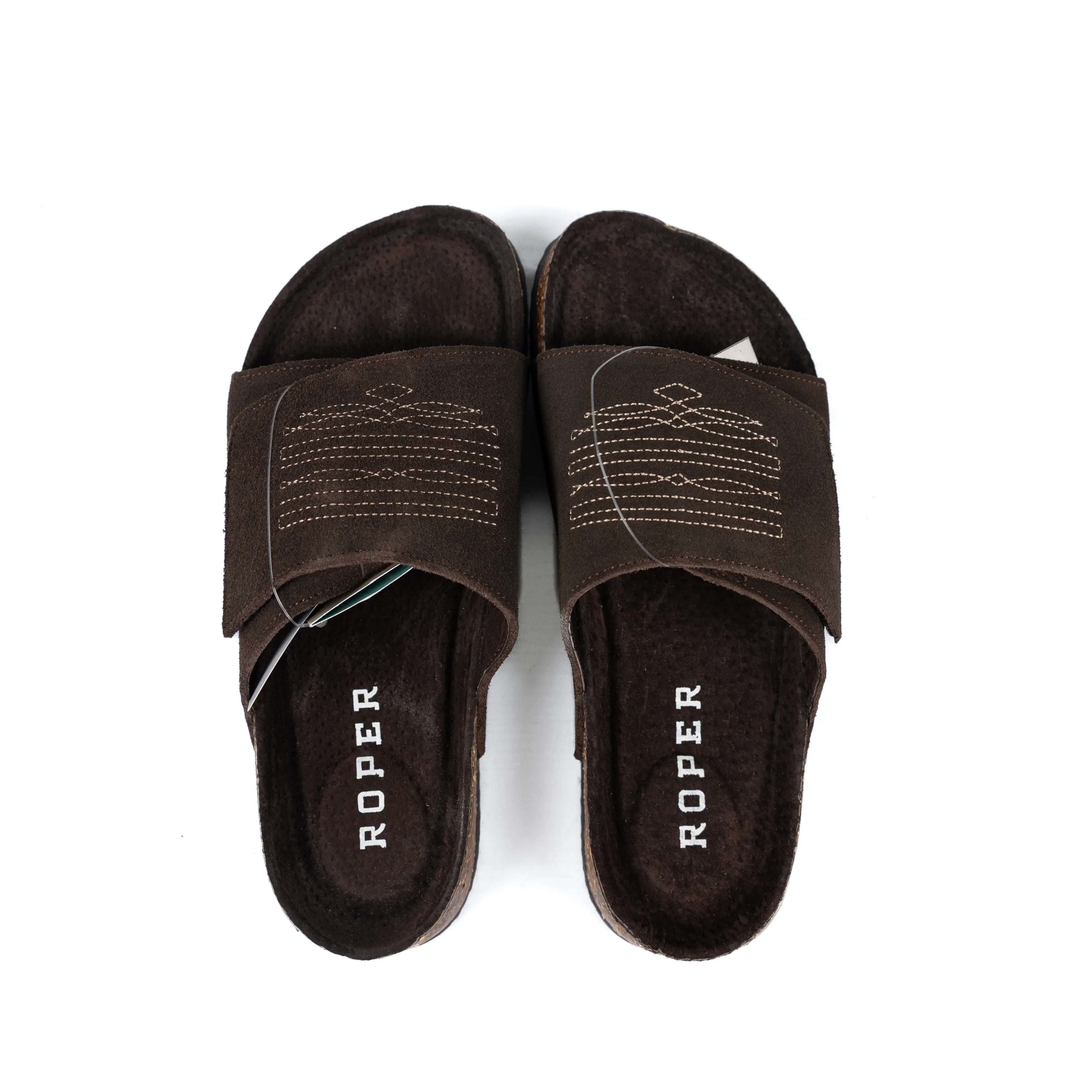 Women's Roper Brown Cow Suede Boot Stitched Slides 09-021-0607-3739