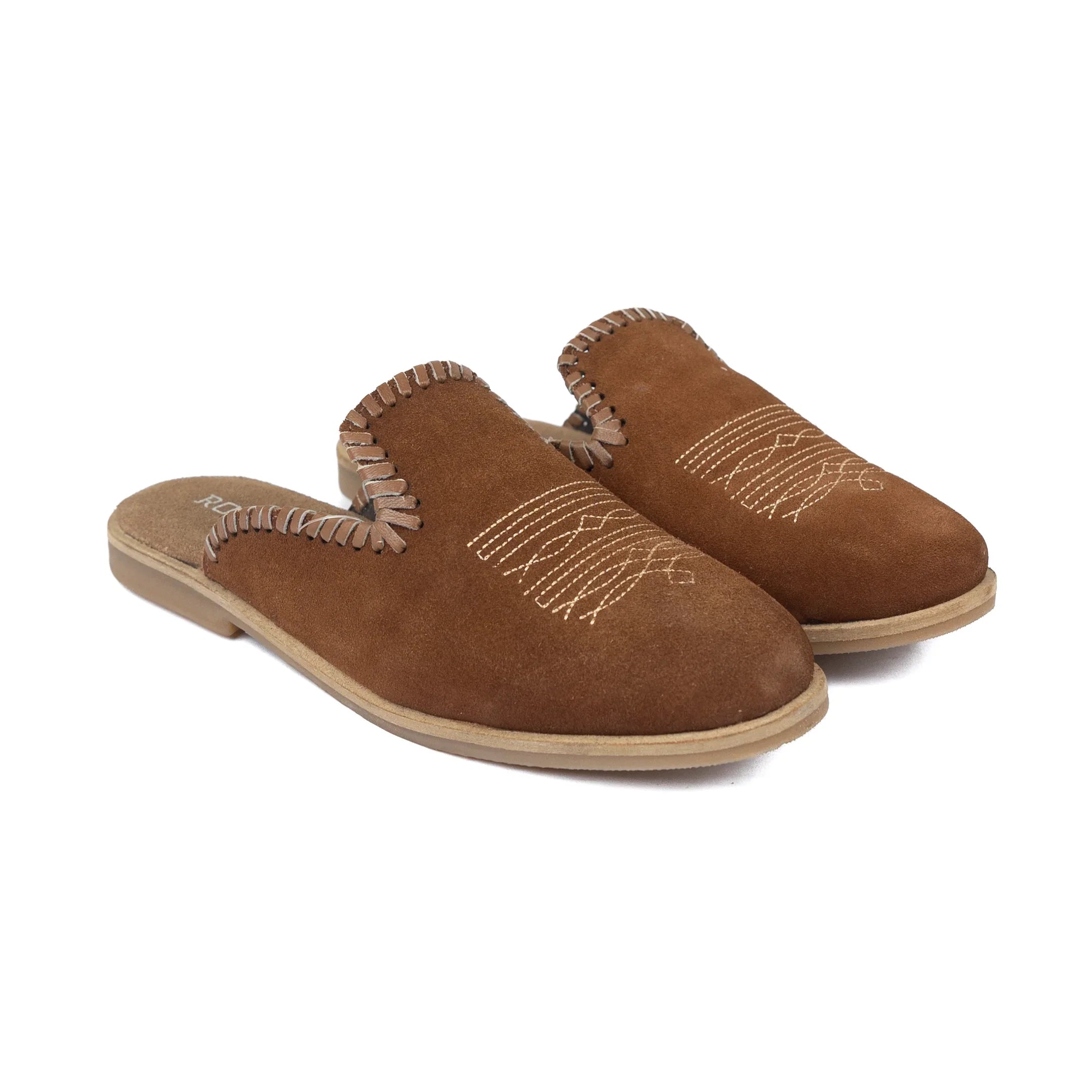 Women's Roper Brown Suede Mule Slip on Shoes 09-021-0608-3765