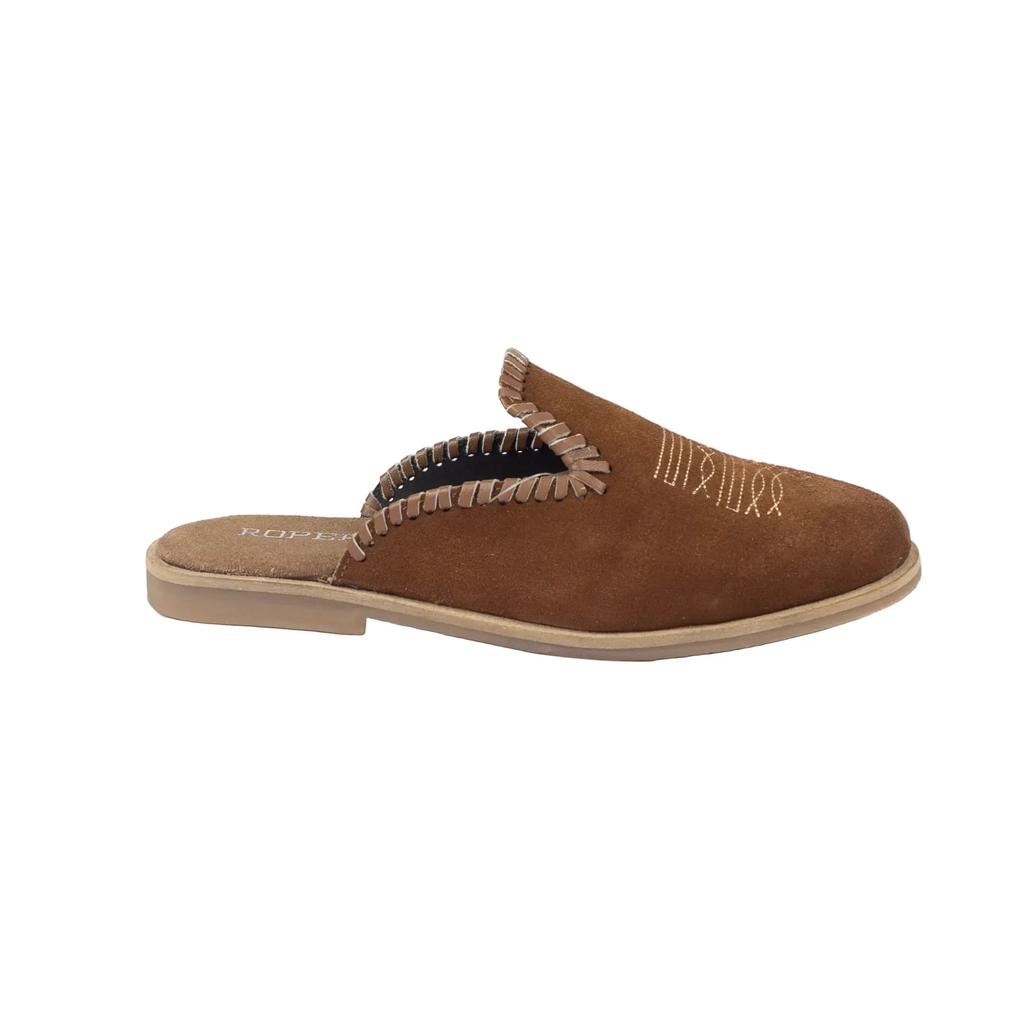 Women's Roper Brown Suede Mule Slip on Shoes 09-021-0608-3765