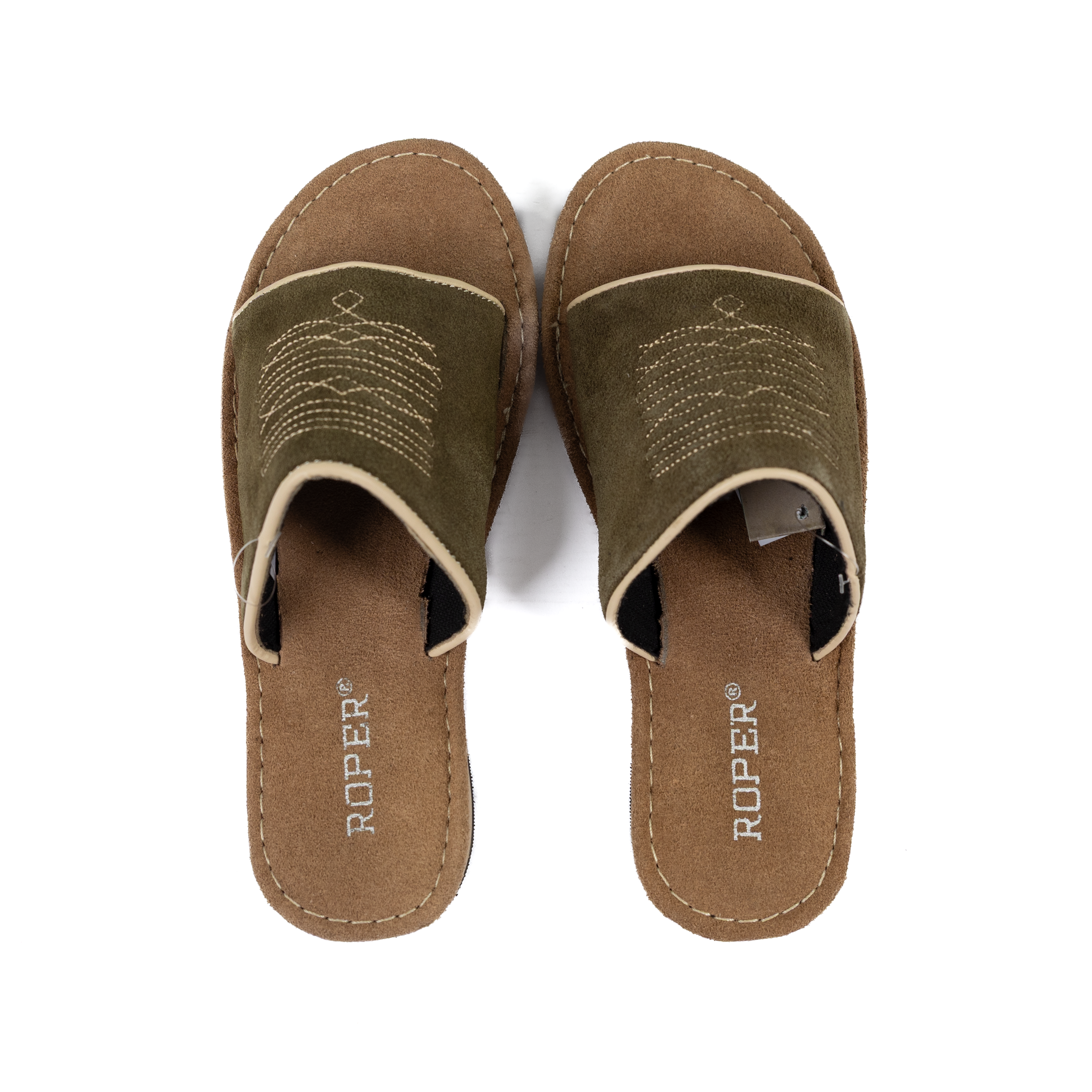 Women's Roper Green Cow Suede Sandals 09-021-0607-3727