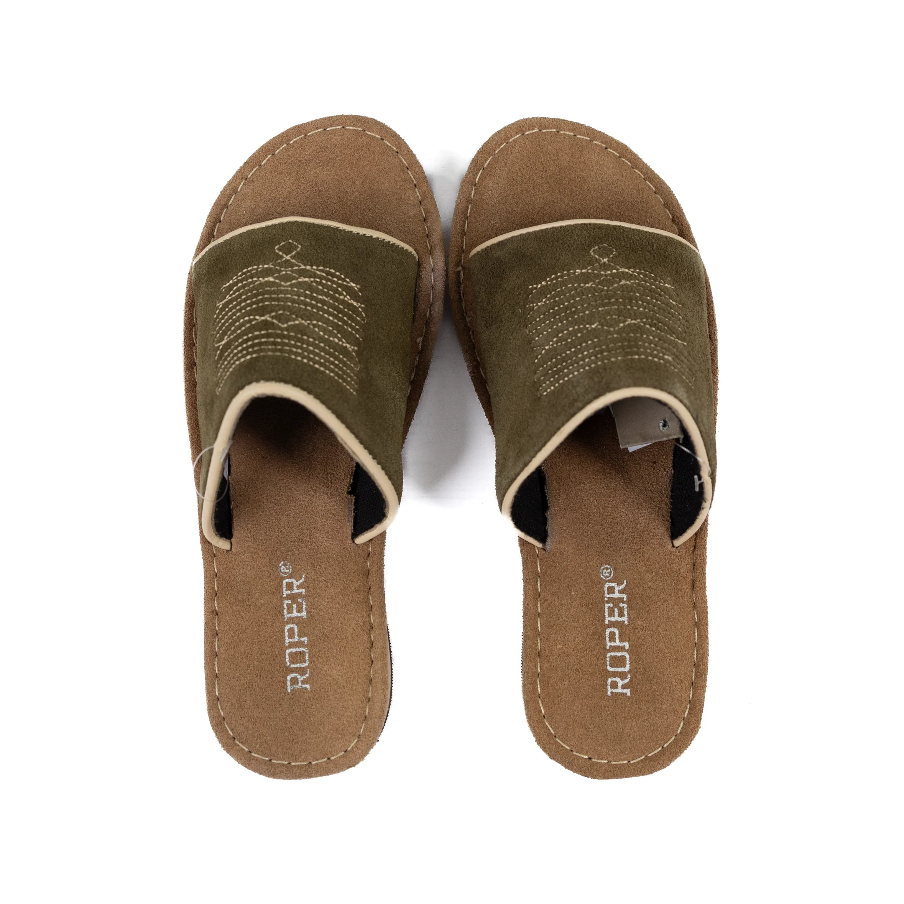 Women's Roper Green Cow Suede Sandals 09-021-0607-3727