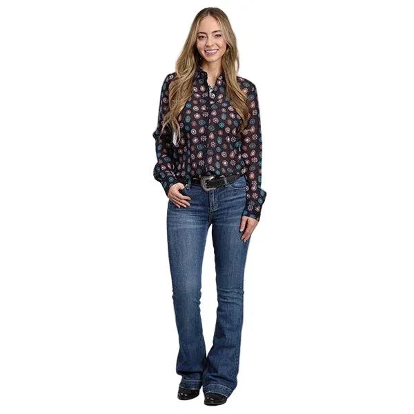 Women's Roper Long Sleeve Multicolor Printed Snap Shirt 03-050-0590-3031