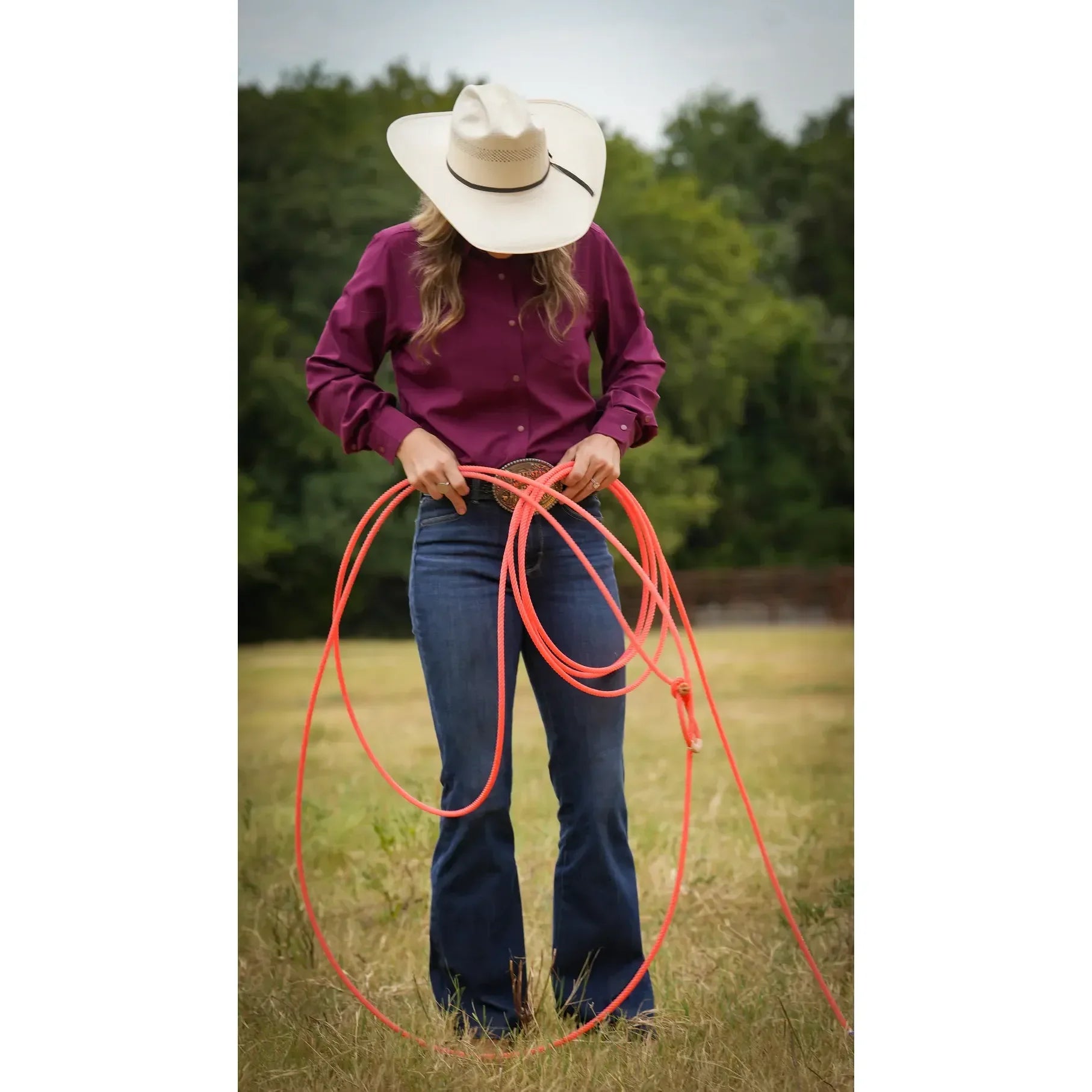 Women's SanJac Maroon Long Sleeve Performance Shirt