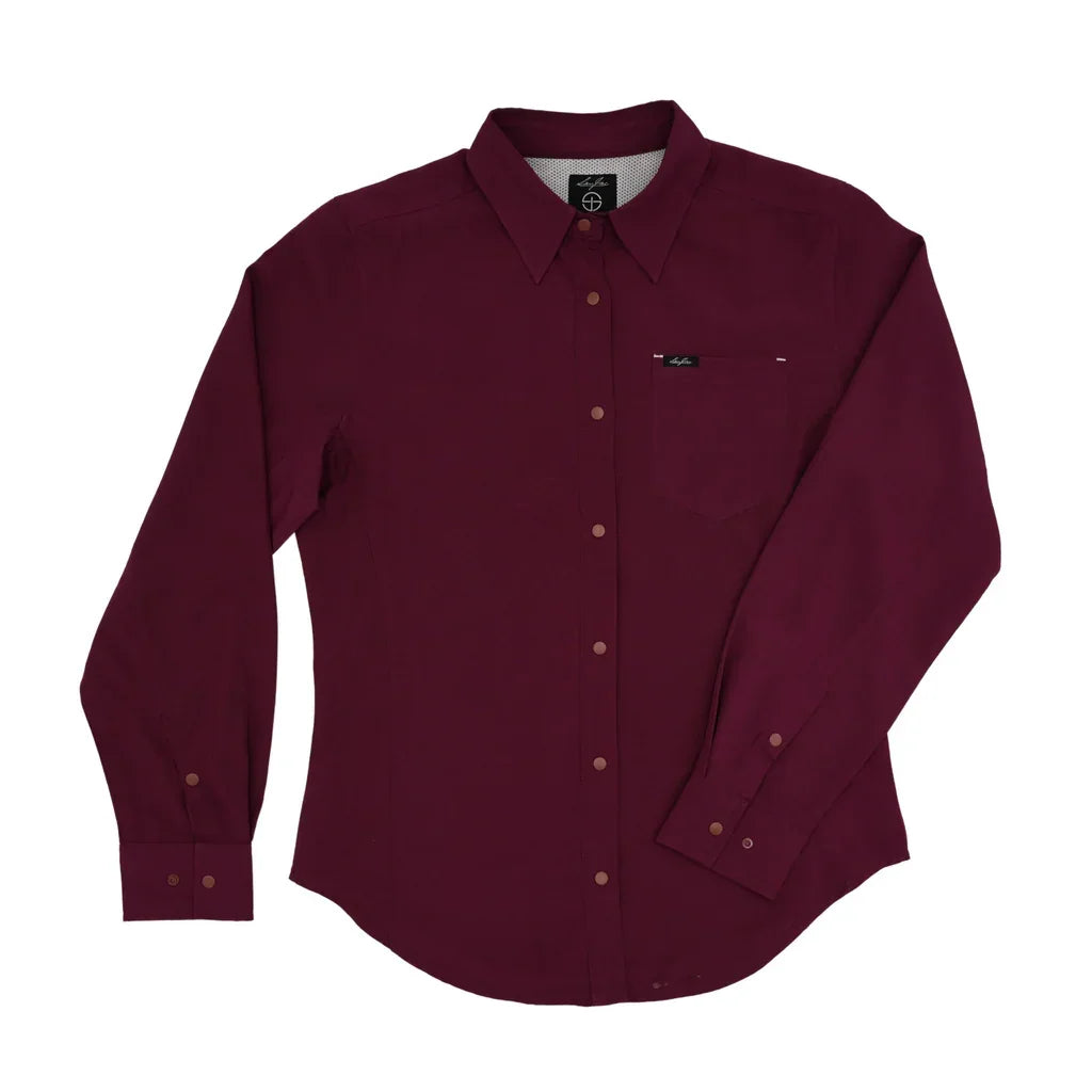 Women's SanJac Maroon Long Sleeve Performance Shirt