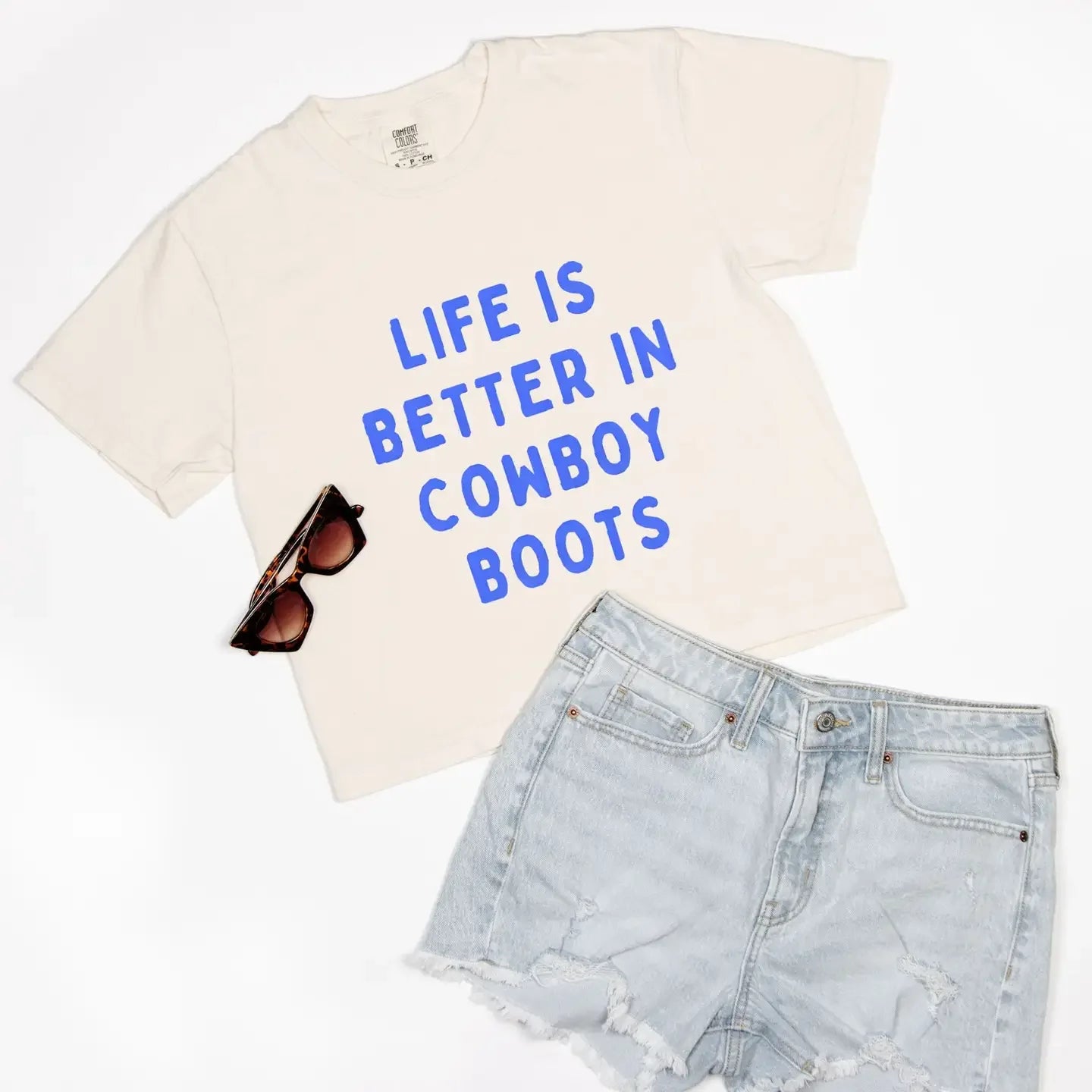 Women's Short Sleeve Life is Better Cowboy Boots T-shirt