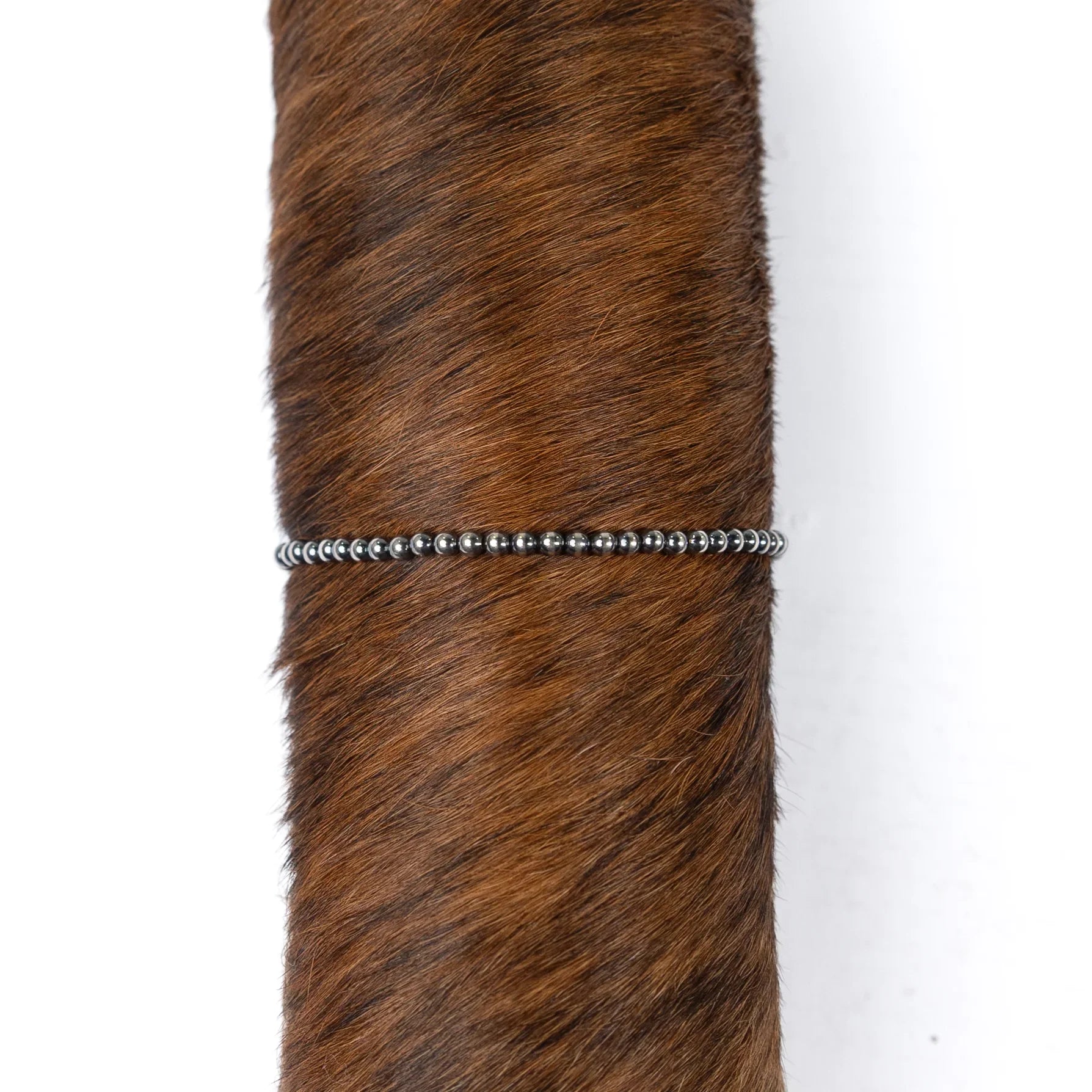 Women's Silver Handmade 3MM Navajo Pearl Bracelet