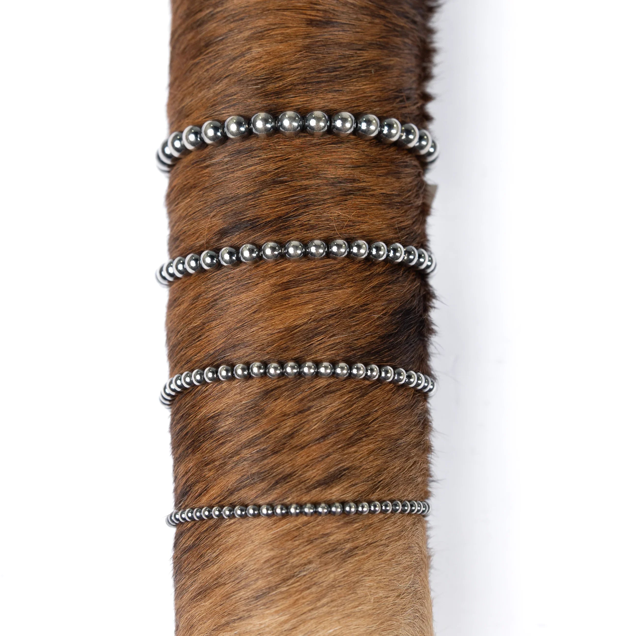 Women's Silver Handmade 5MM Navajo Pearl Bracelet