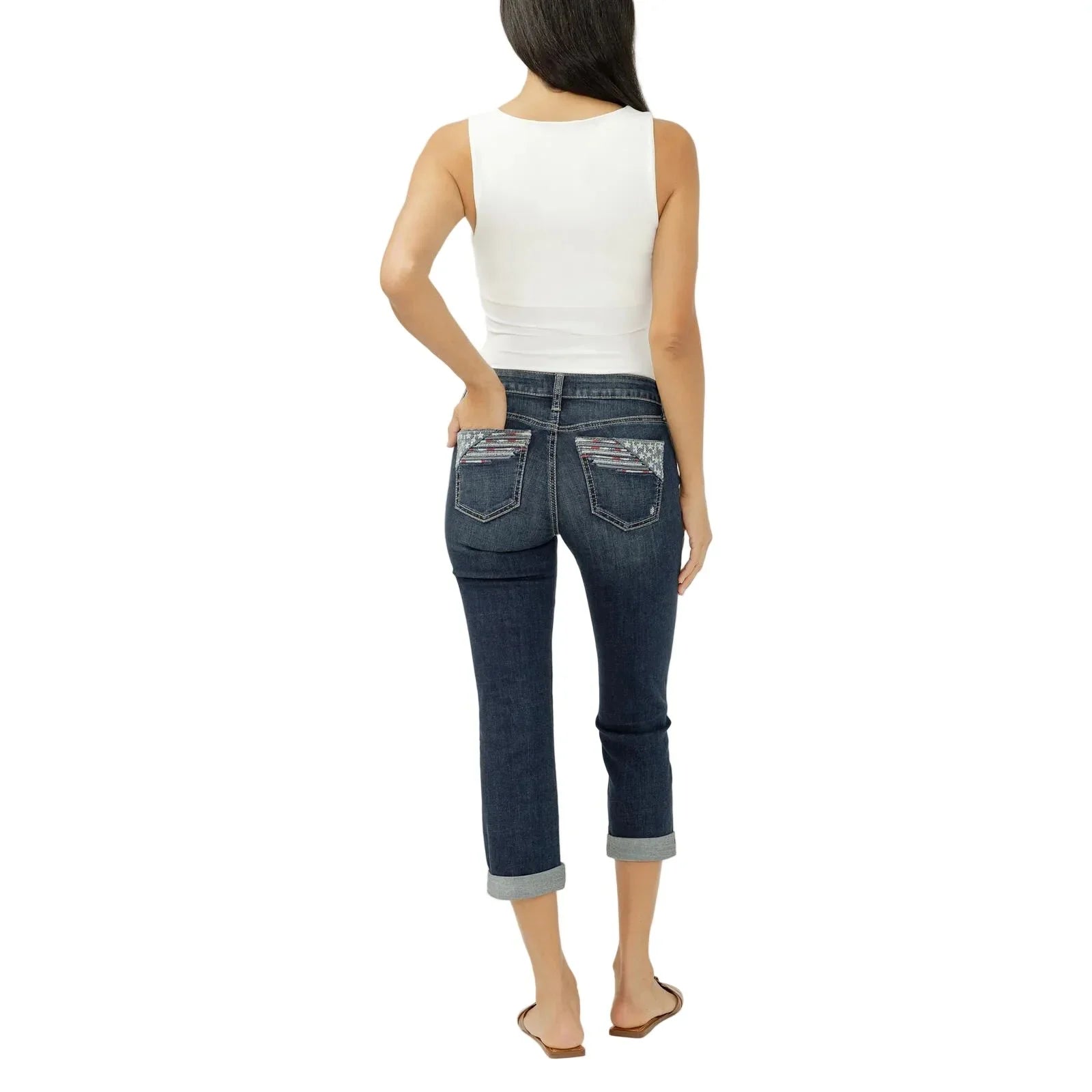 Women's Silver Jeans Dreamscape Suki Mid Rise Americana Luxe Stretch Capri L43916CVS404