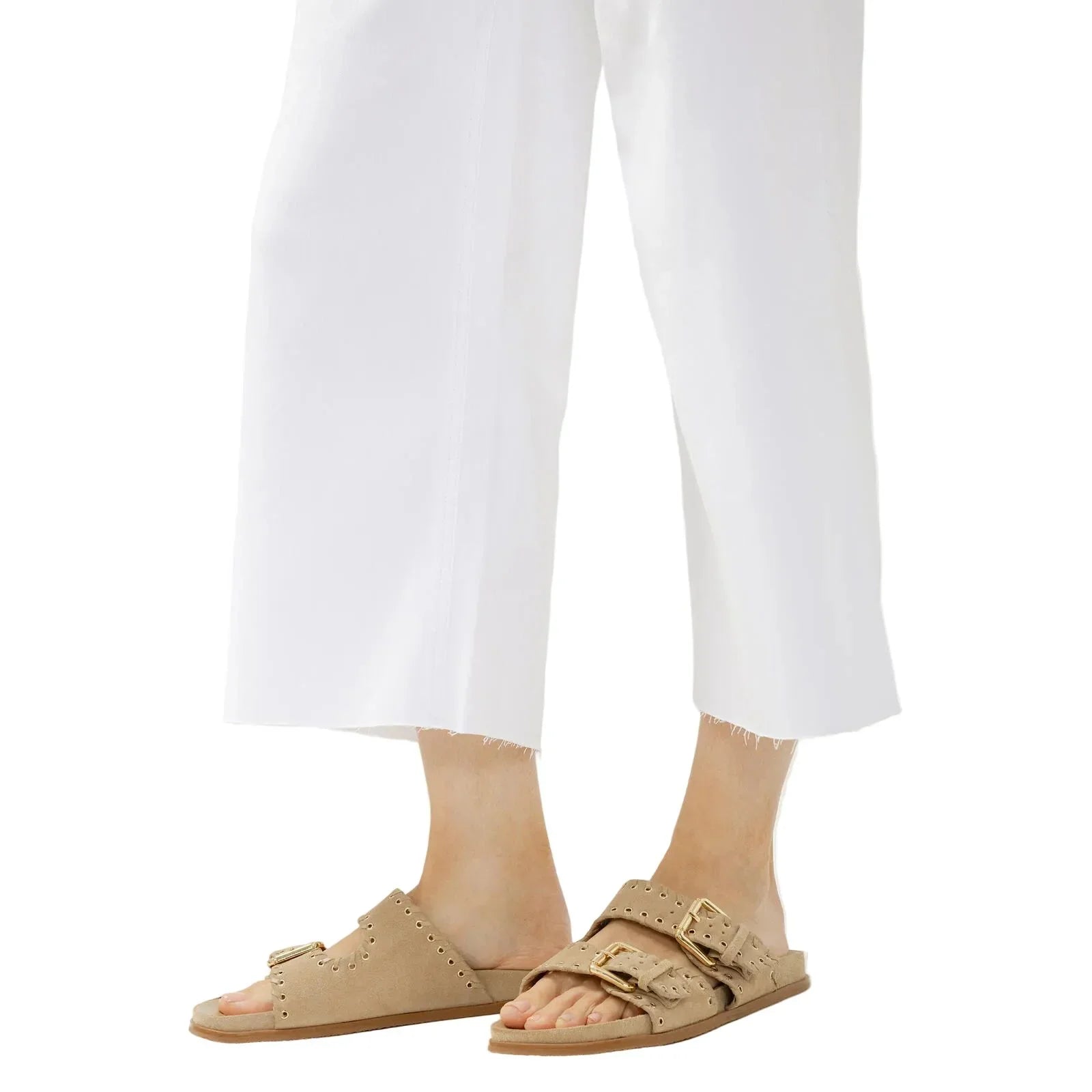 Women's Silver Jeans White Suki Mid Rise Cropped Wide Leg Luxe Stretch Jeans L43982WVS658