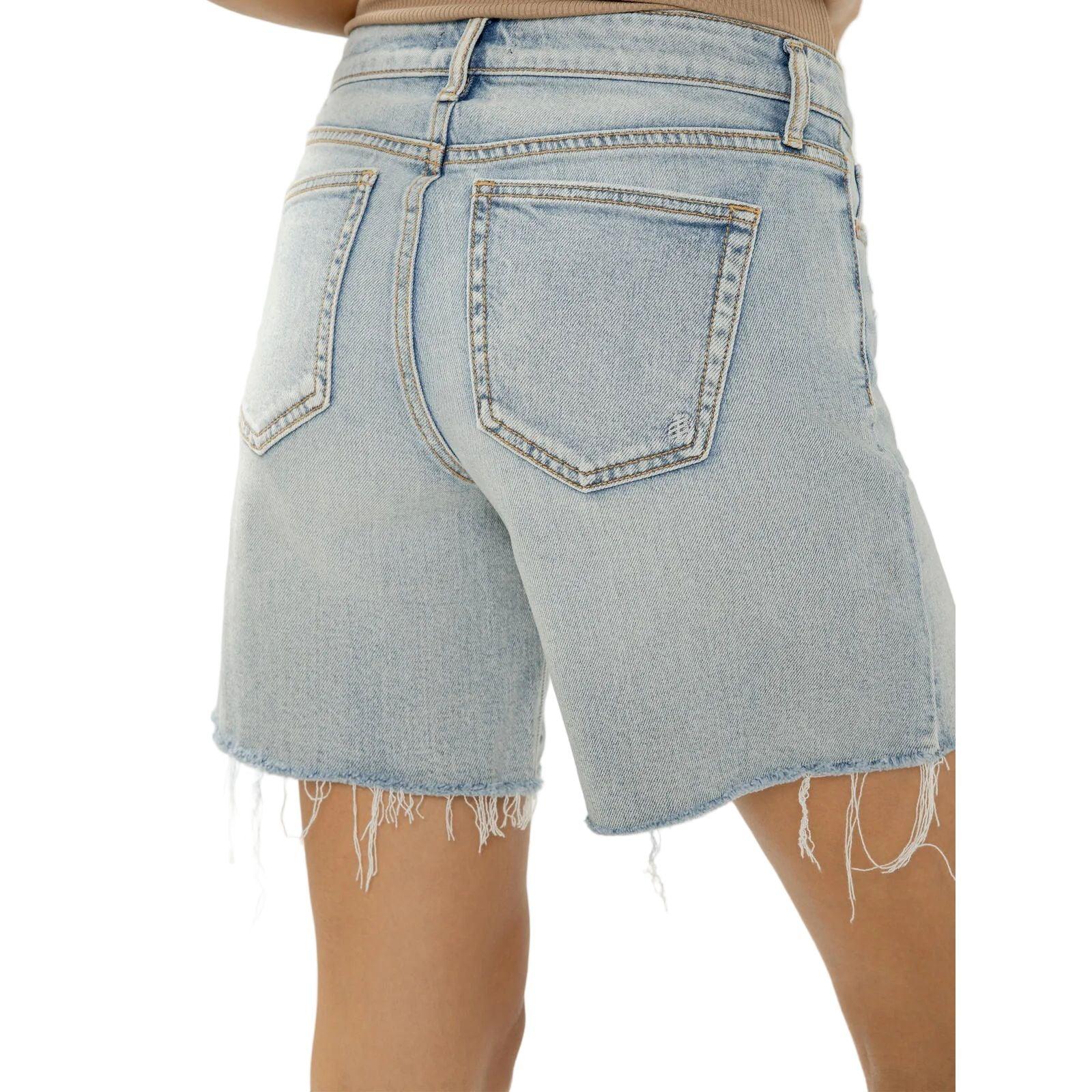 Women's Silver Palma Suki Mid Rise Long Shorts L53971ADM121