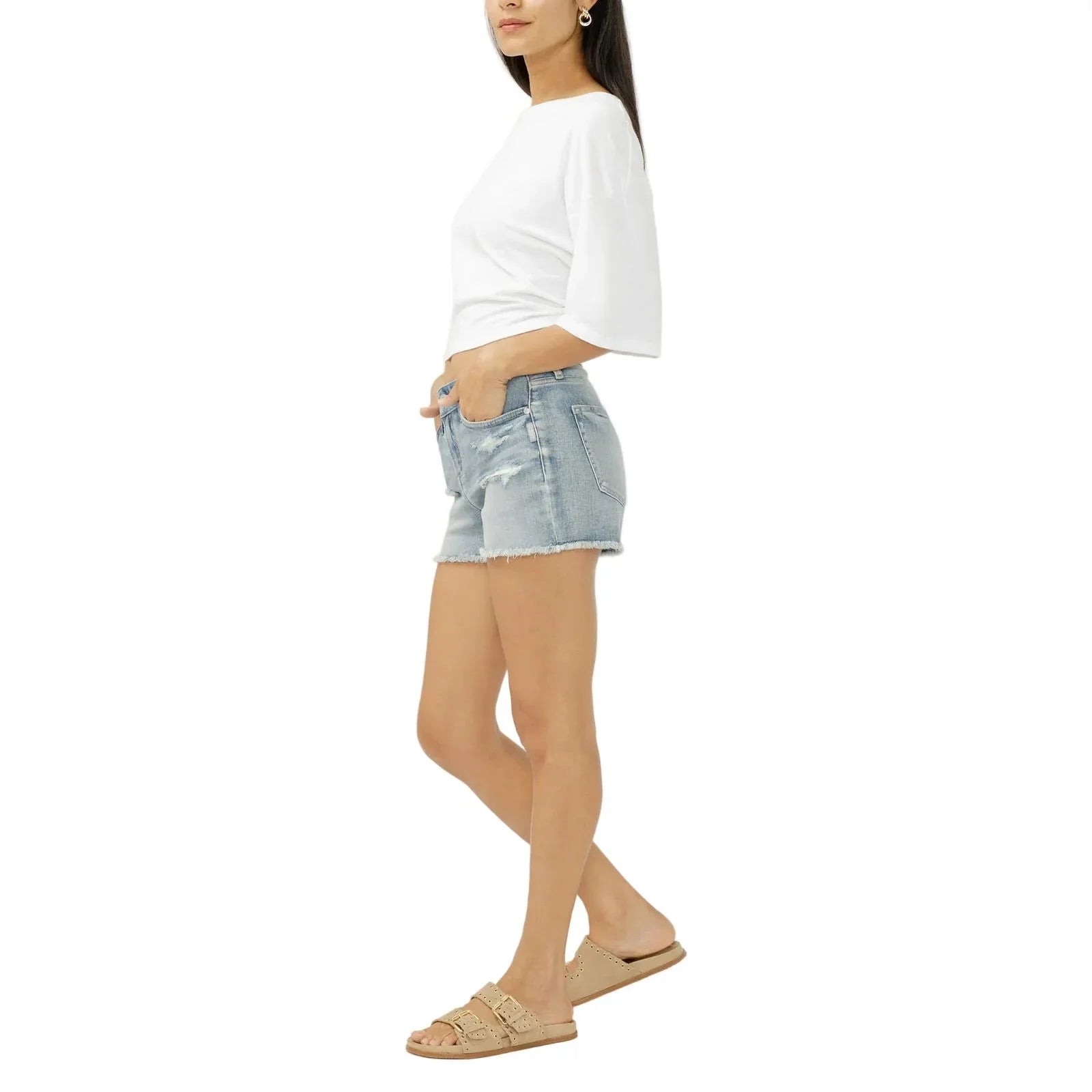 Women's Silver Seaside Avery High Rise Short L54910EAD250