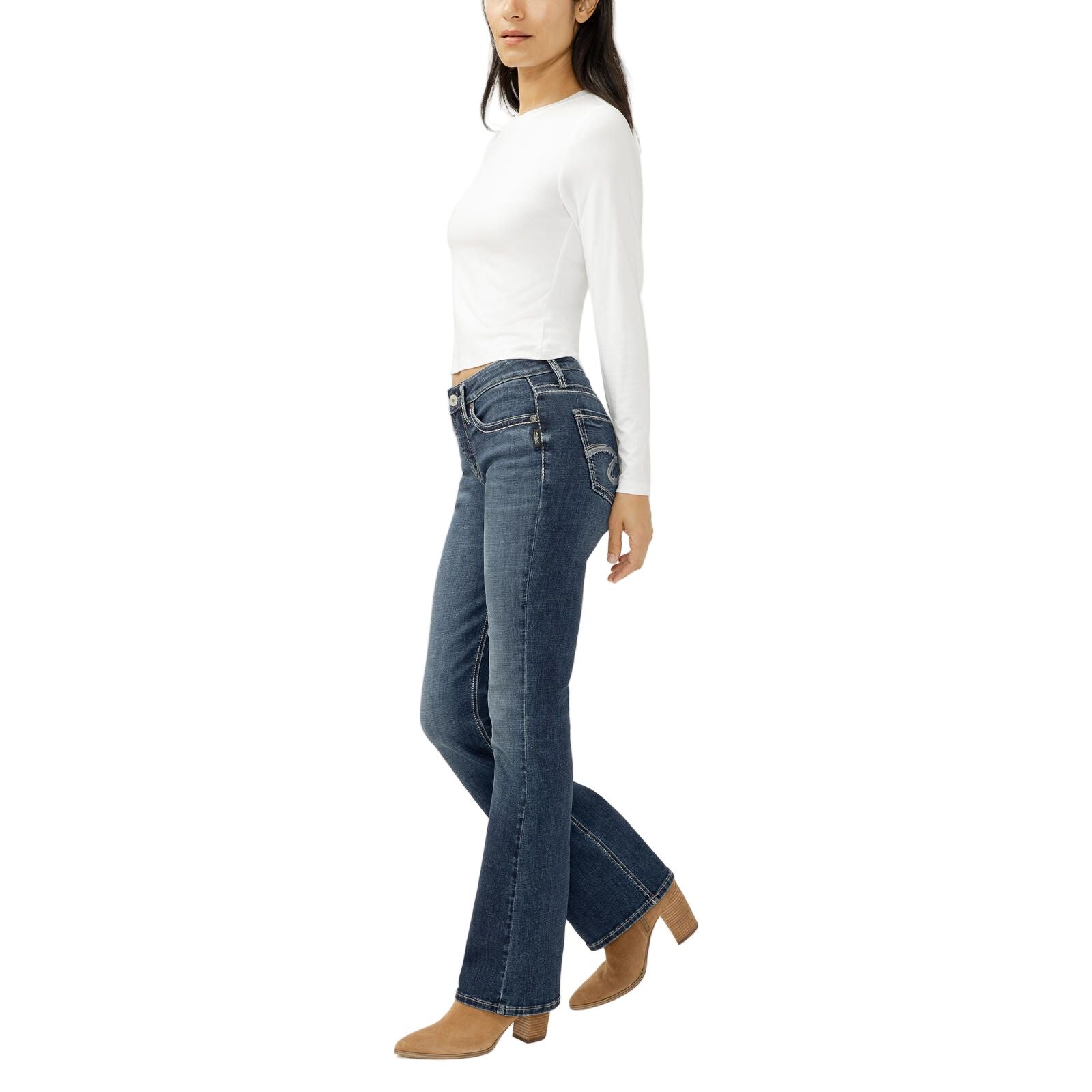 Women's Silver Suki Mid Rise Bootcut Jeans L93719ECF384