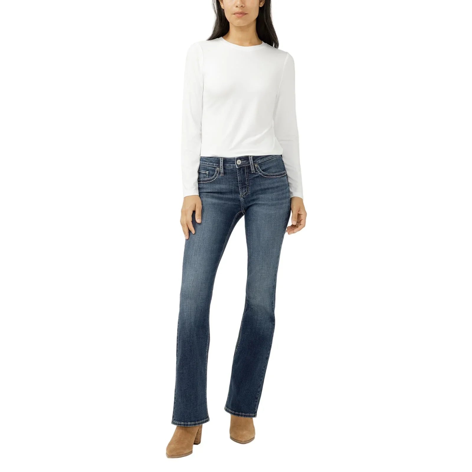 Women's Silver Suki Mid Rise Bootcut Jeans L93719ECF384