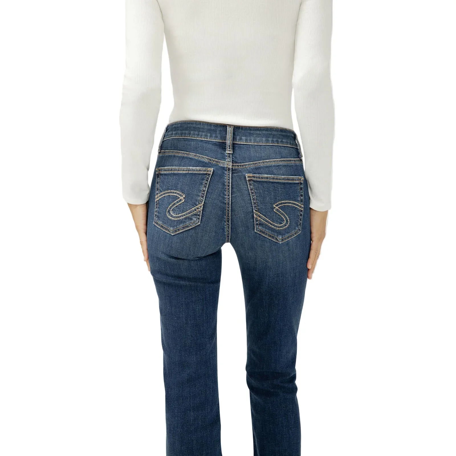 Women's Silver Suki Mid Rise Bootcut Jeans L93719SIA359