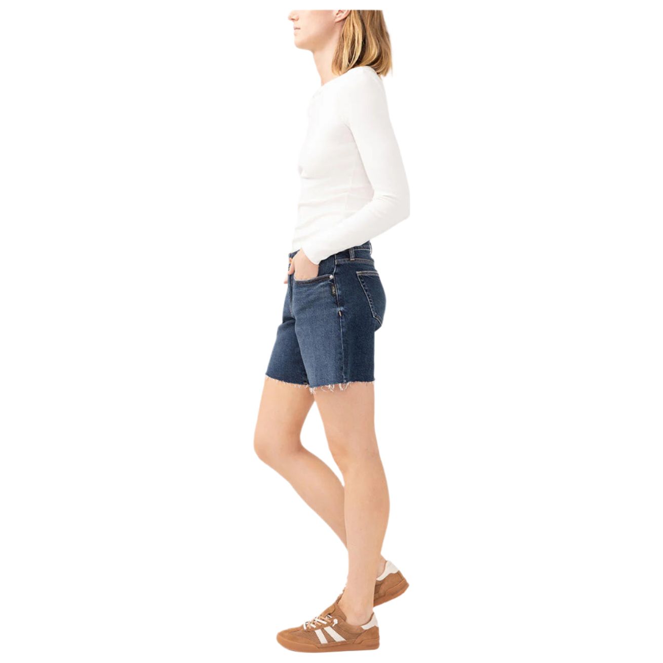 Women's Silver Suki Mid Rise Long Shorts L53971ADM362 - Crazy House Western Wear