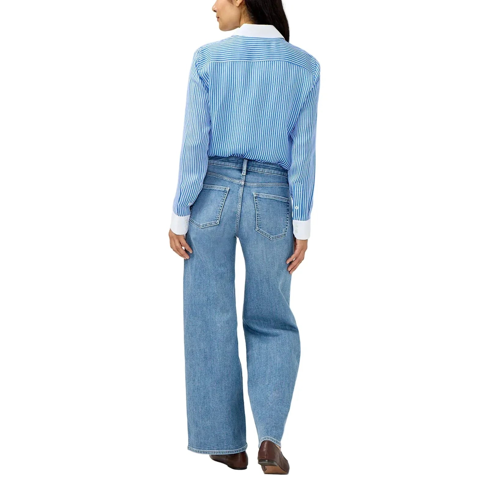 Women's Silver Suki Mid Rise Wide Leg Knit Flex Jeans L93905CKF295-ABBEY