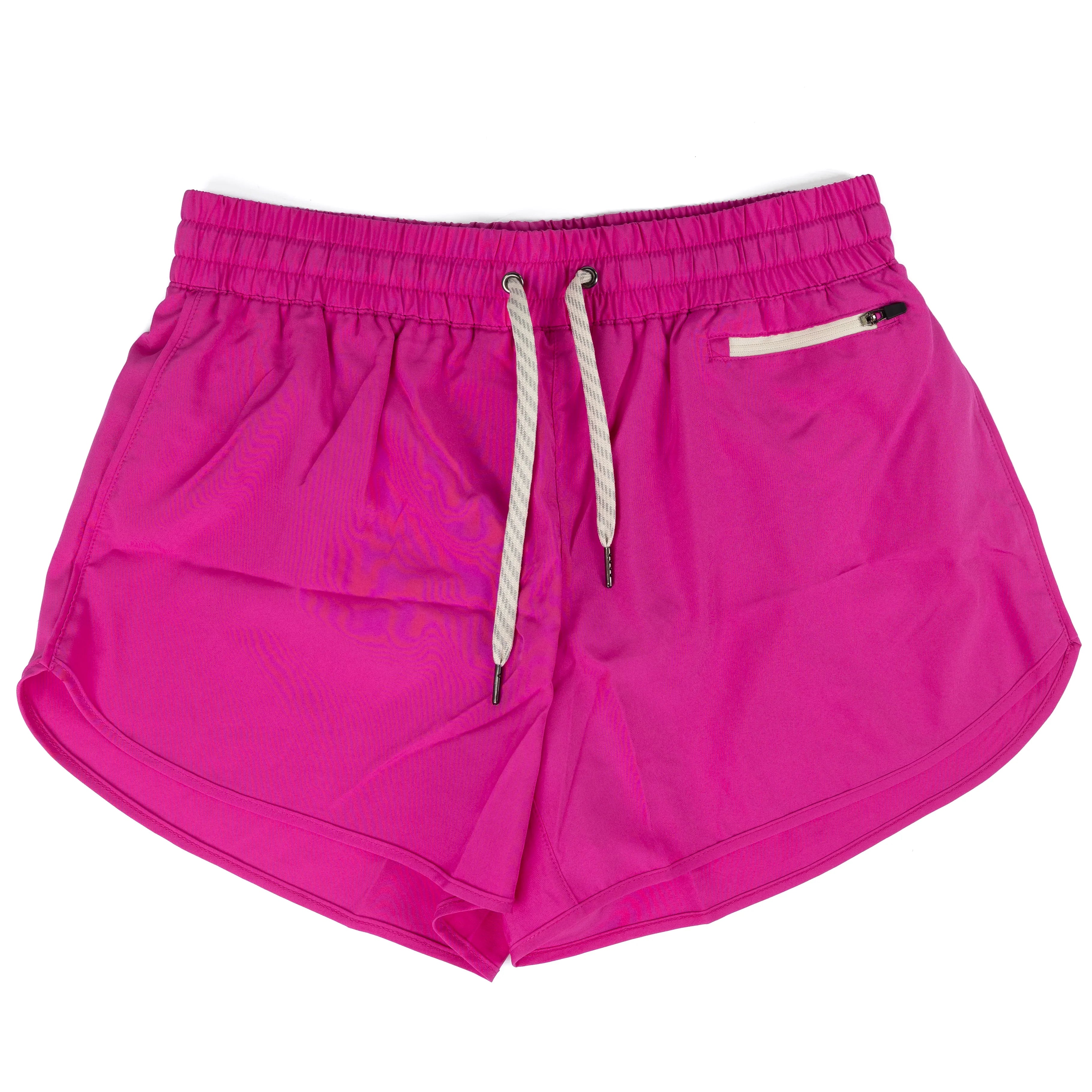 Women's Soft Woven Lined Shorts With Zip Coin Pocket NPL-6426