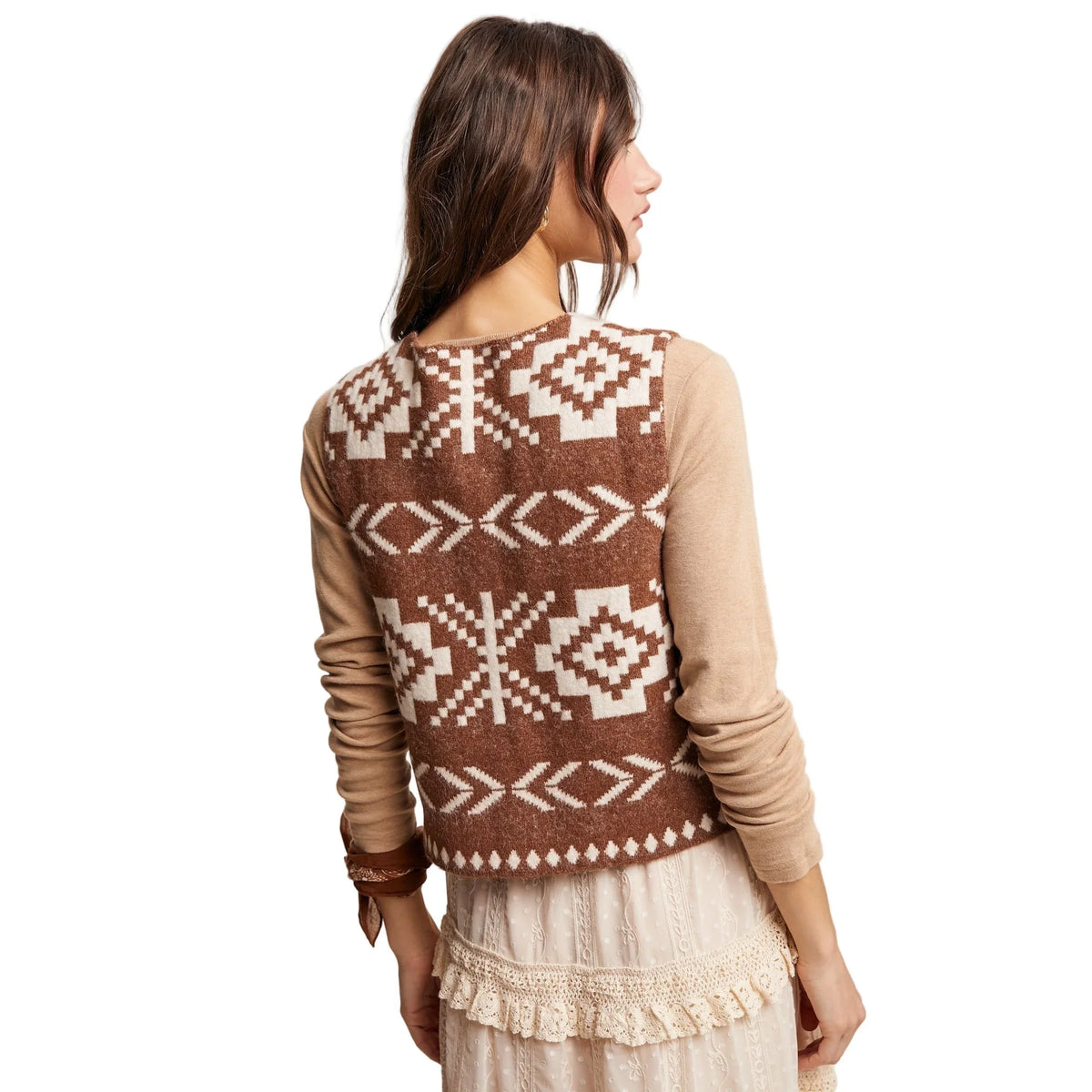 Women's Southwestern Button-up Wool Vest