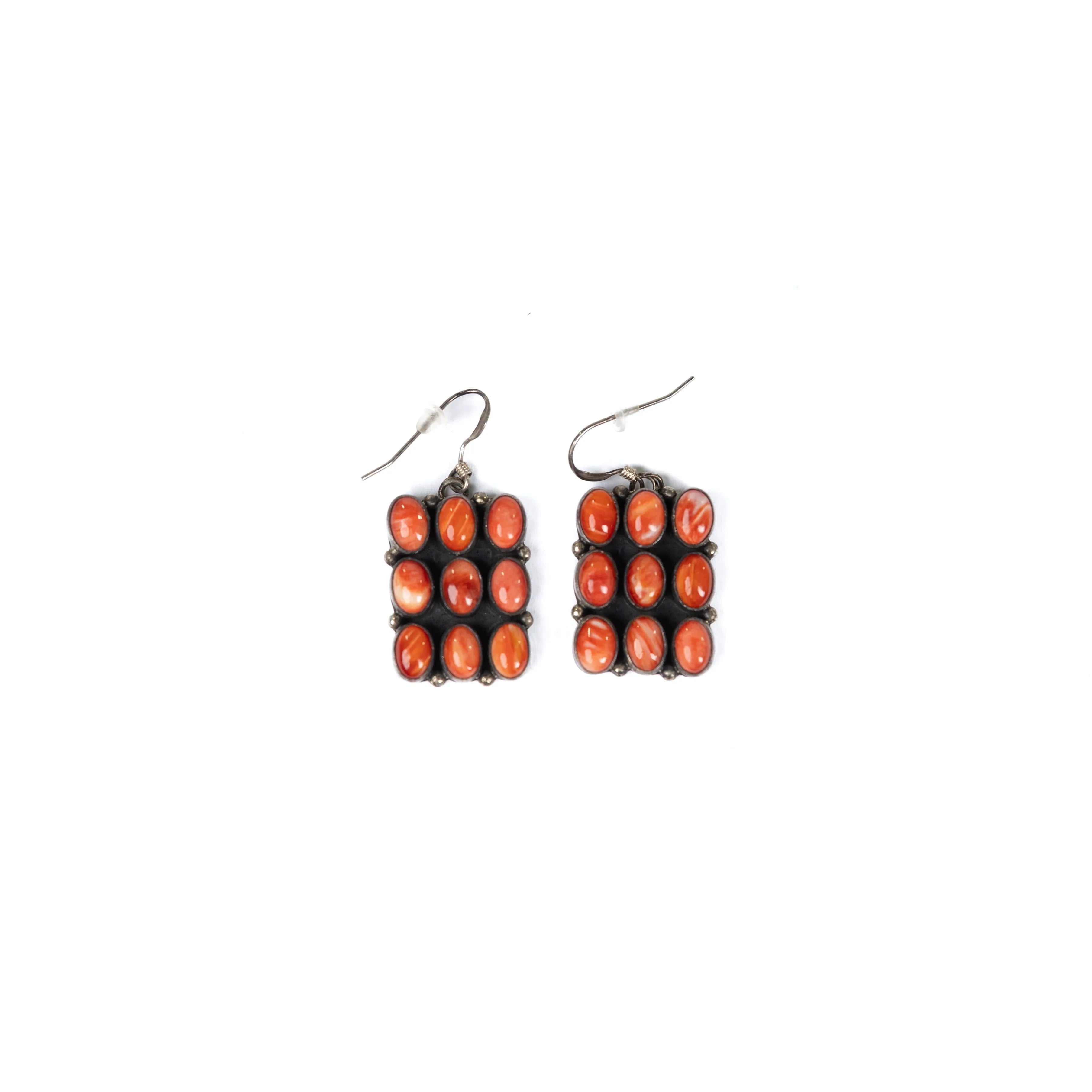 Women's Spiny Oyster 9 Stone French Wire Earrings