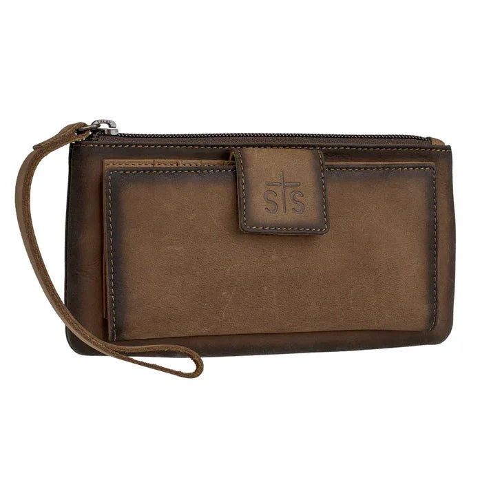 Women's STS Ranchwear Baroness Basic Bliss Haley Brown Genuine Leather Wallet STS61798