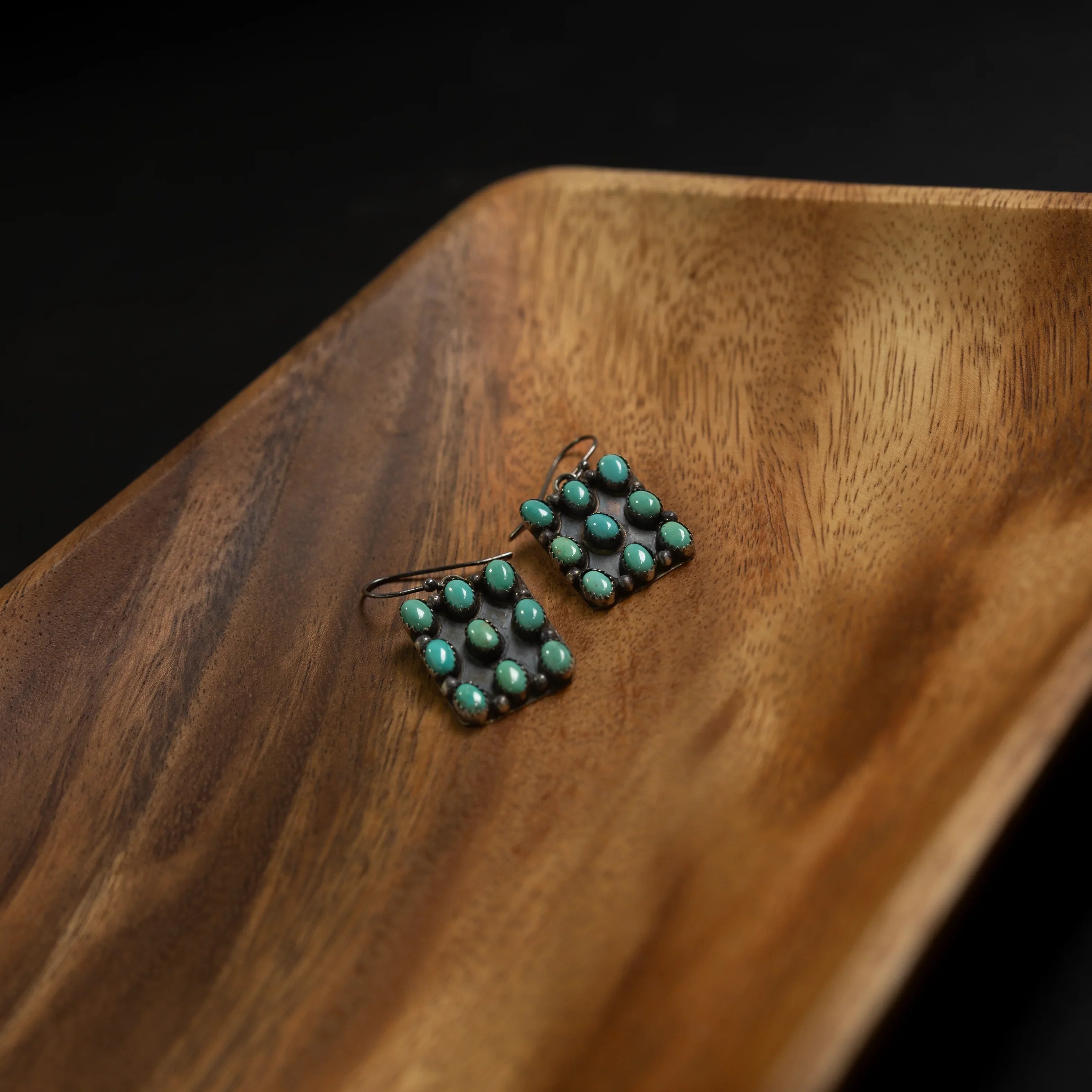 Women's Sunwest 9 Stone Turquoise French Wire Earrings
