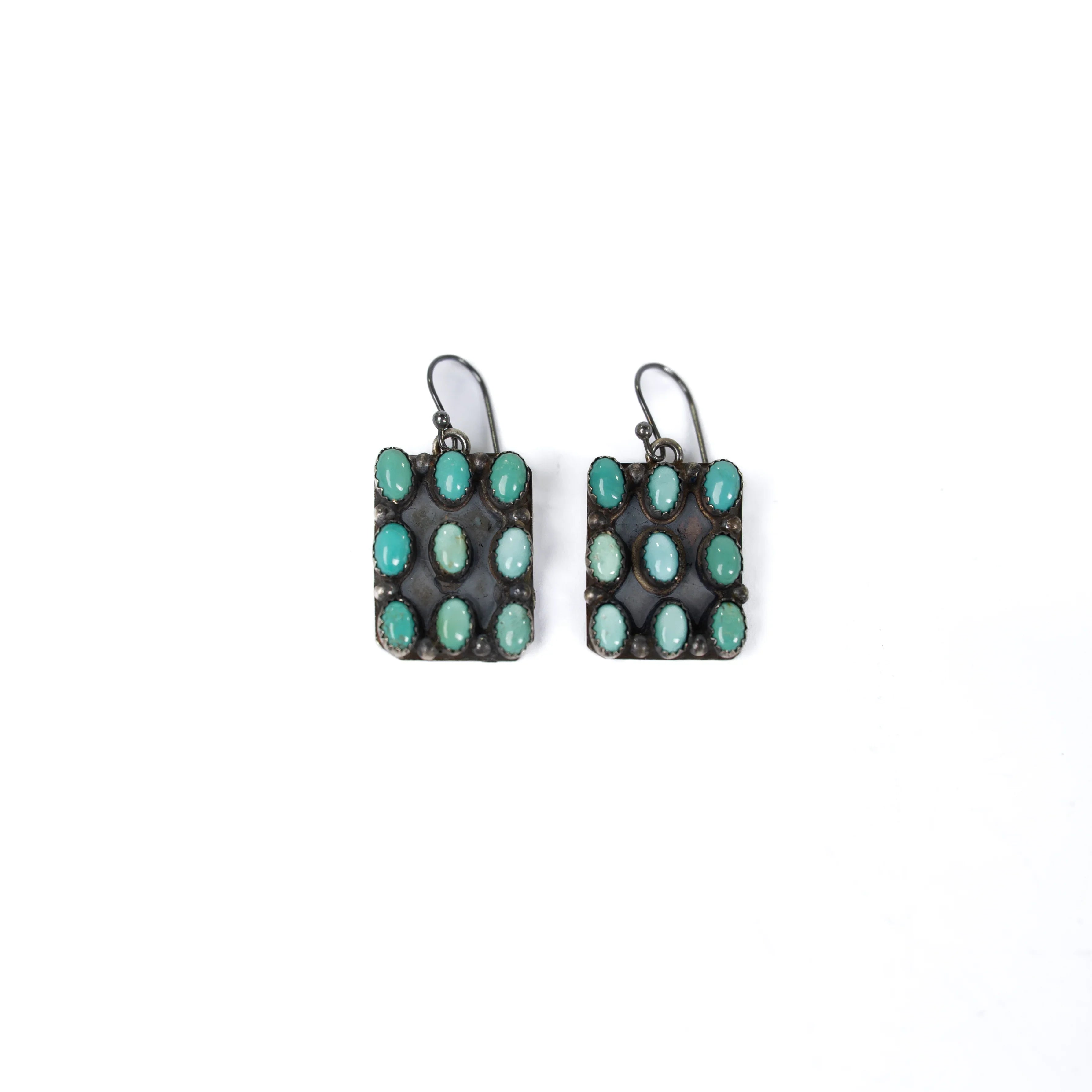 Women's Sunwest 9 Stone Turquoise French Wire Earrings