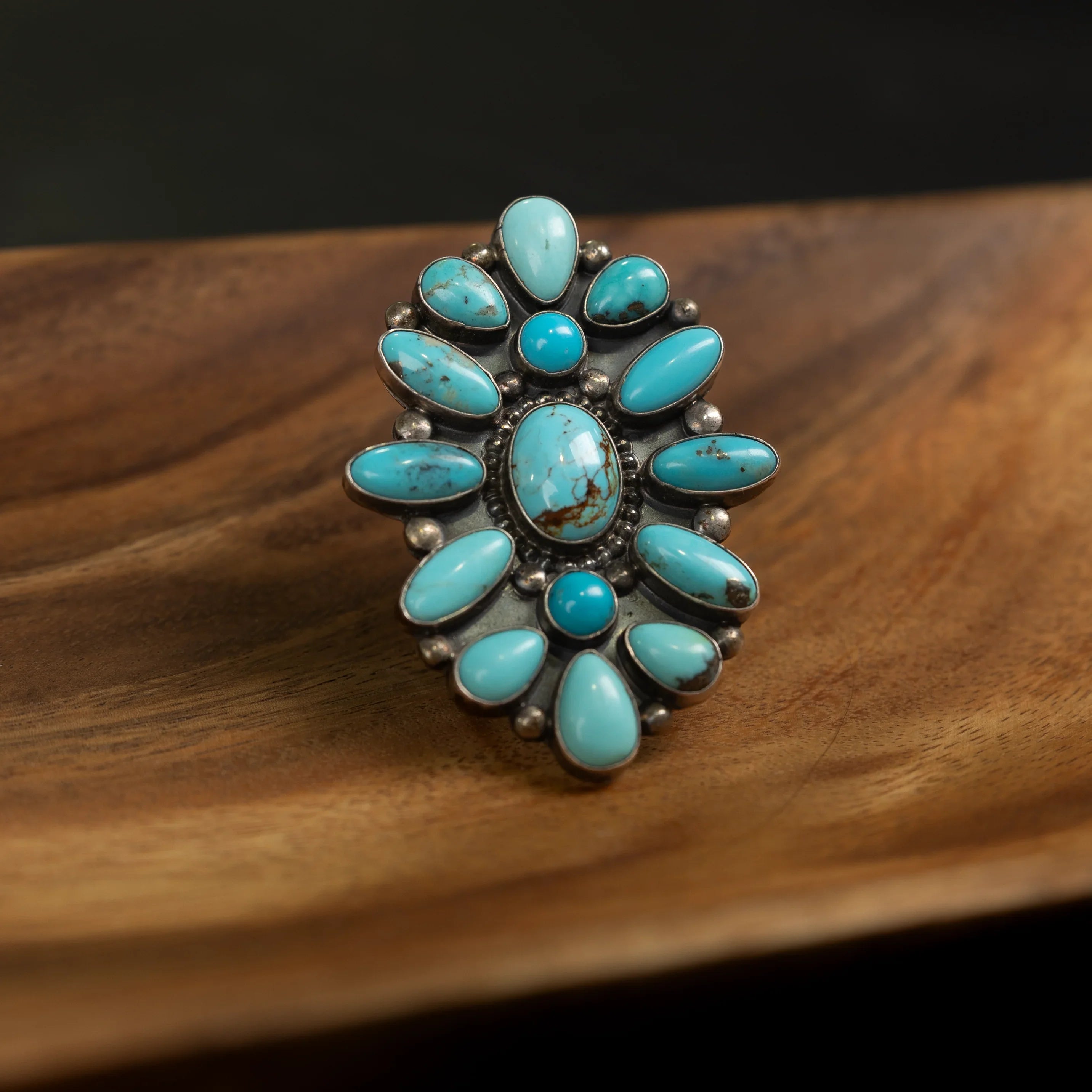 Women's Sunwest Annie West Silver and Turquoise Large Ring