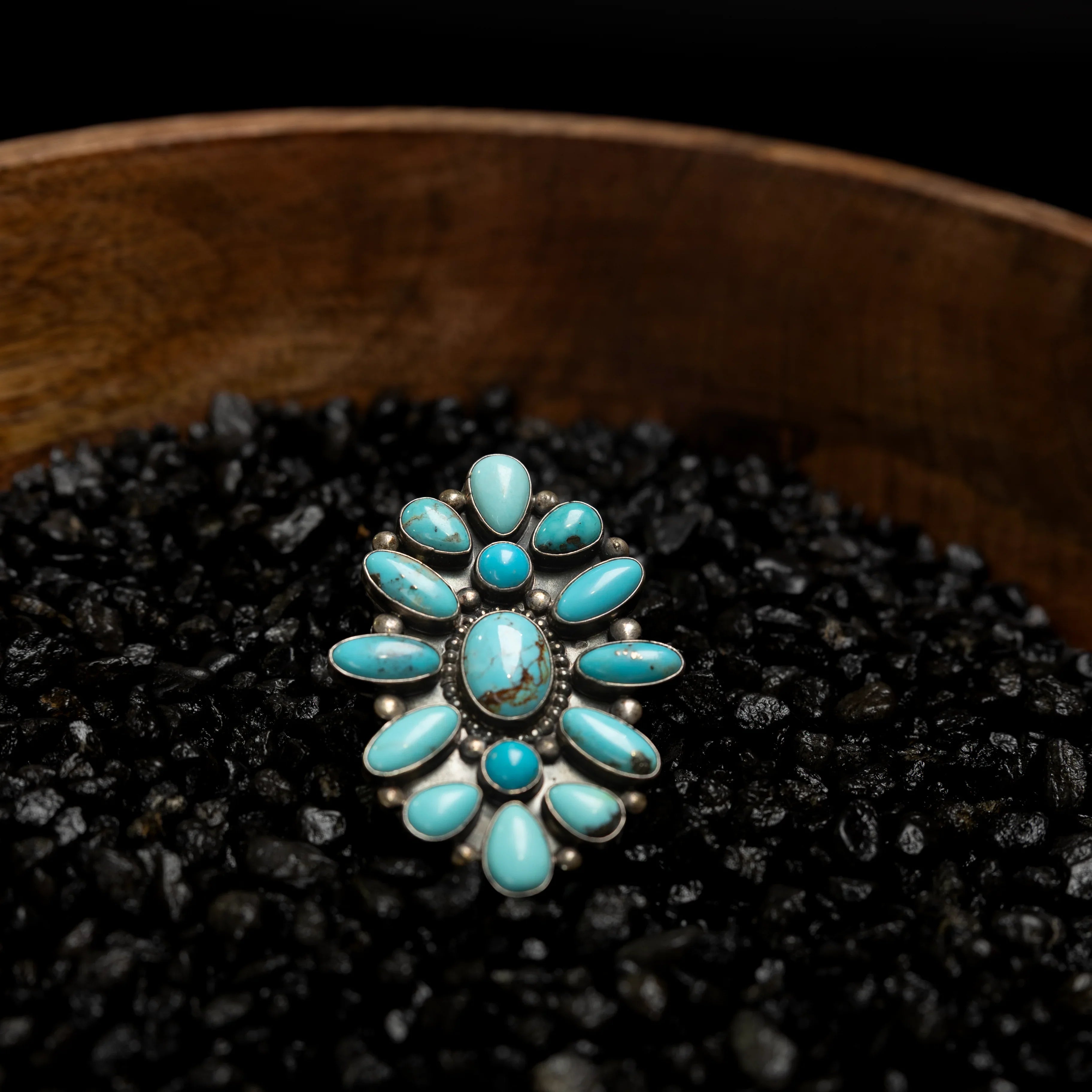 Women's Sunwest Annie West Silver and Turquoise Large Ring
