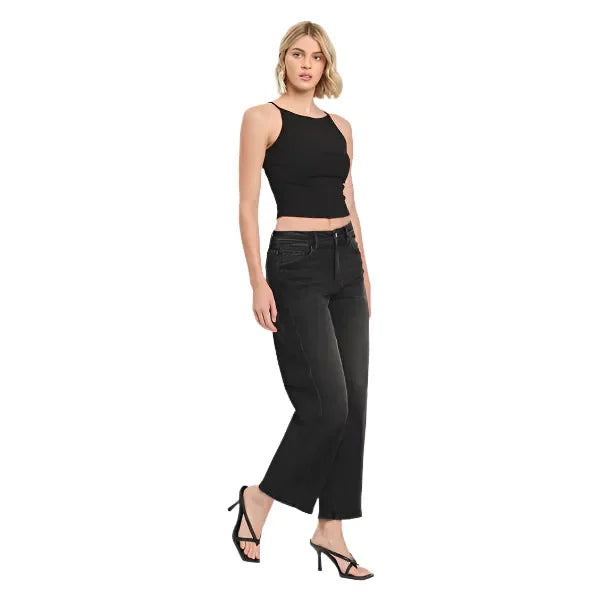 Women's Super High Rise Panel Barrel Jeans T6589 - Crazy House Western Wear