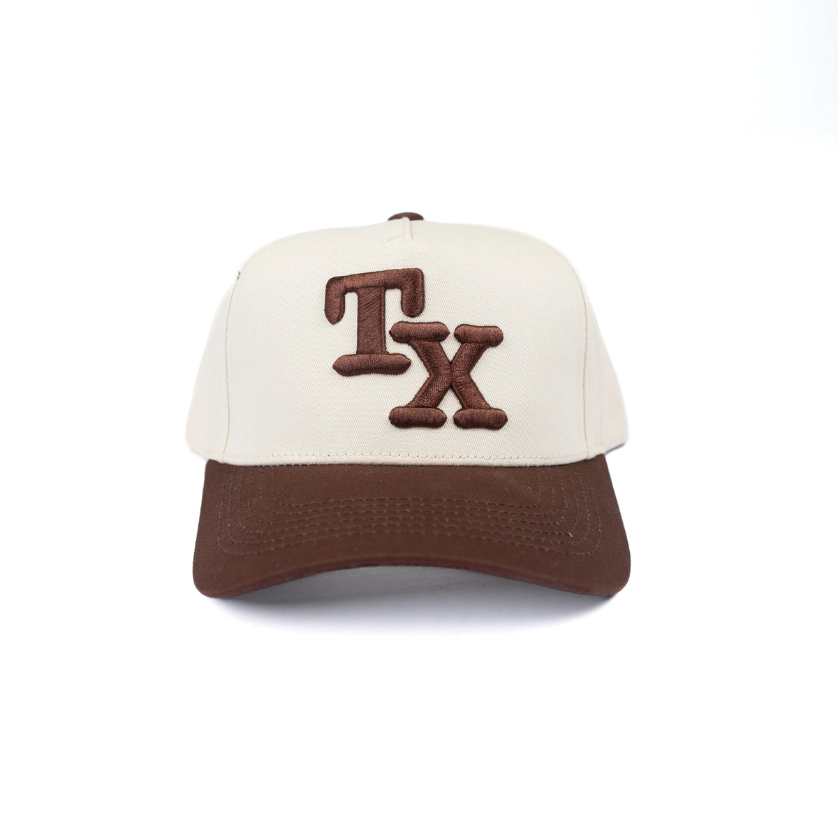 Women's Tan and Brown Snapback "TX" Cap