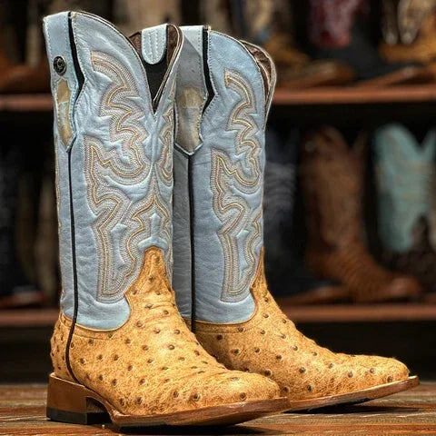 Women's Tanner Mark Orix Ostrich Square Toe Boots TML207101
