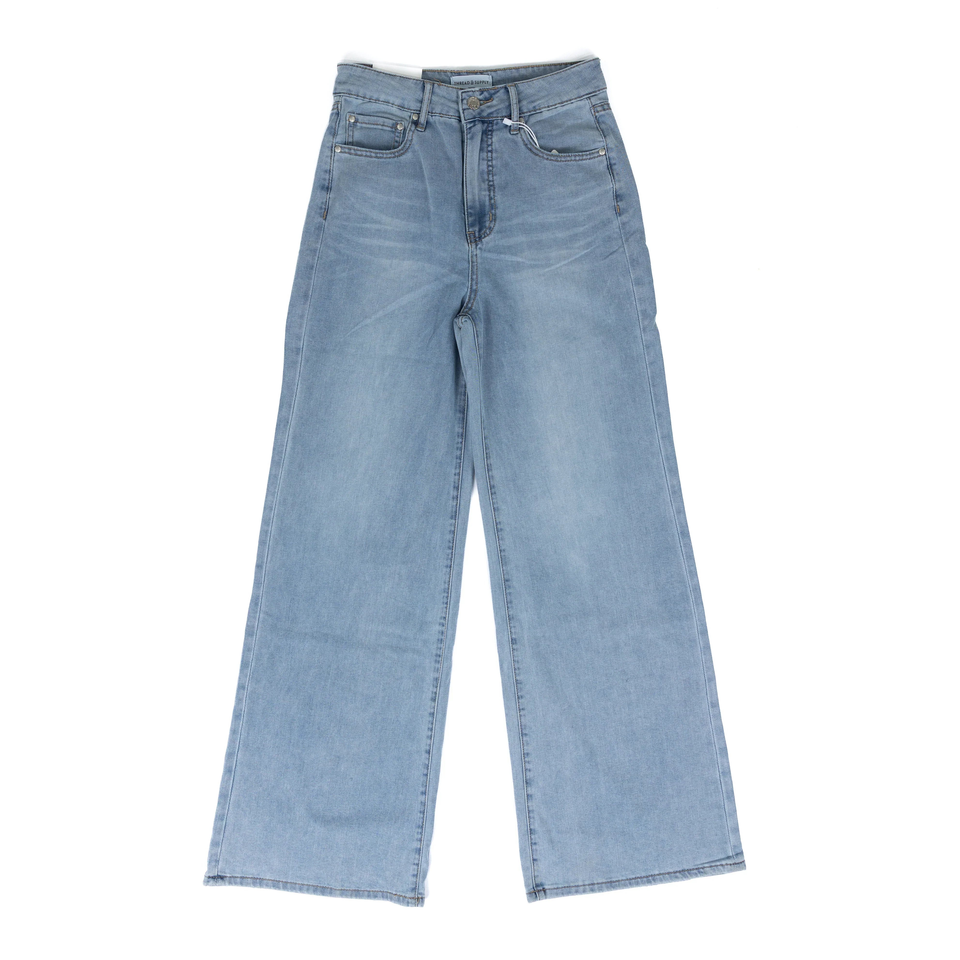 Women's Thread & Supply Taylor High Rise Wide Leg Jeans Light Wash B2367CDSTS