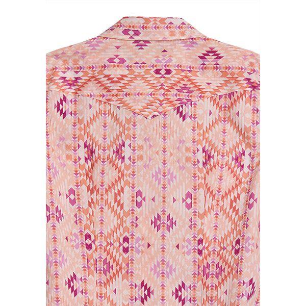 Women's Tin Haul Long Sleeve Orange Aztec Printed Snap Shirt 10-050-0068-0313