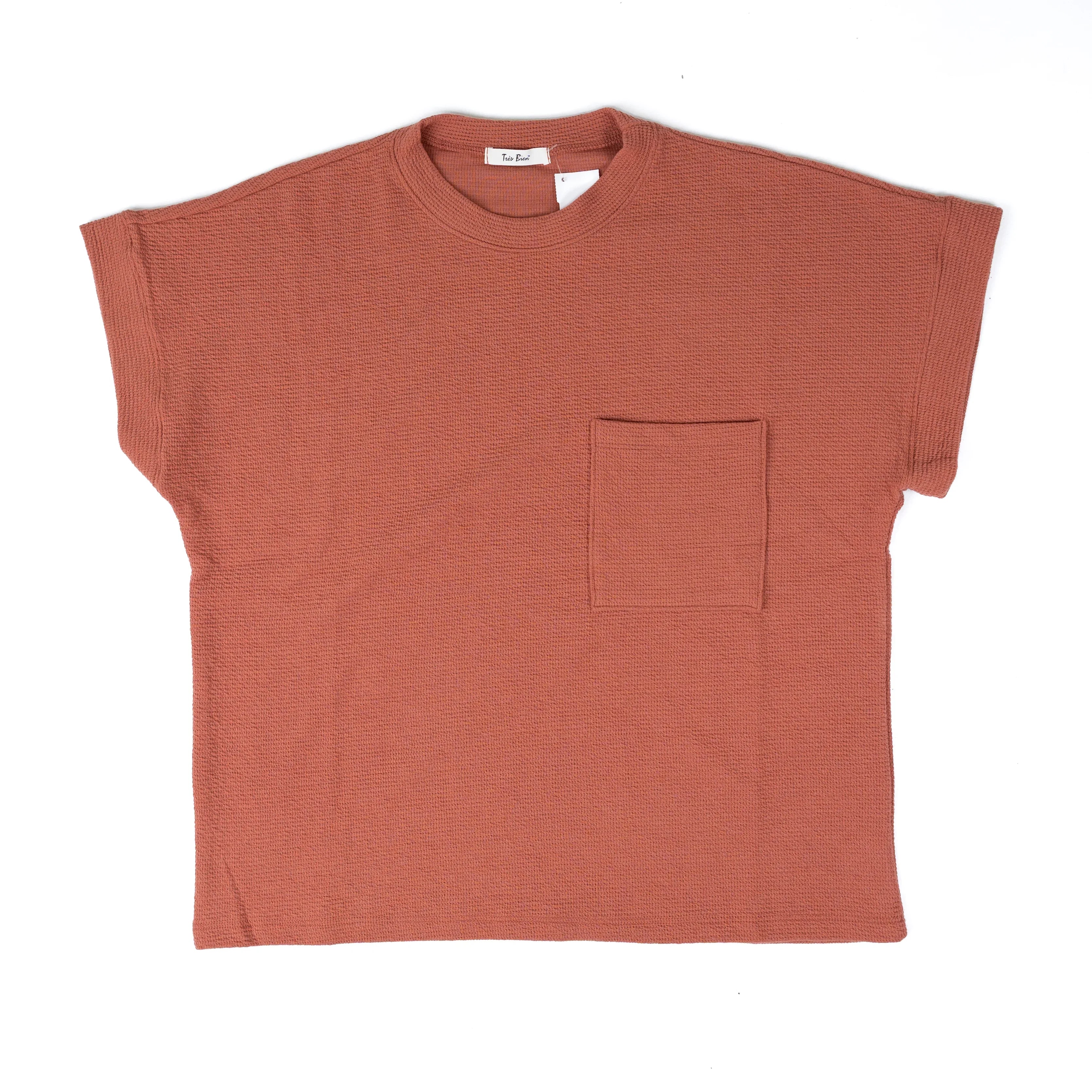 Women's Tres Bien Cloudy Knit Short Sleeve Top T-41041