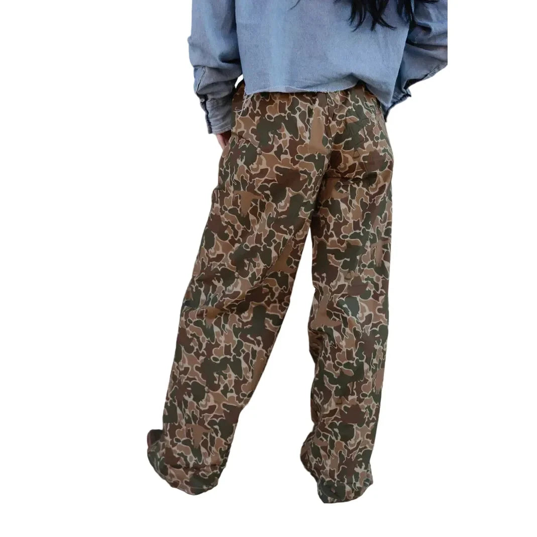 Women's TwoFly Off Tha Track Camo Linen Pants