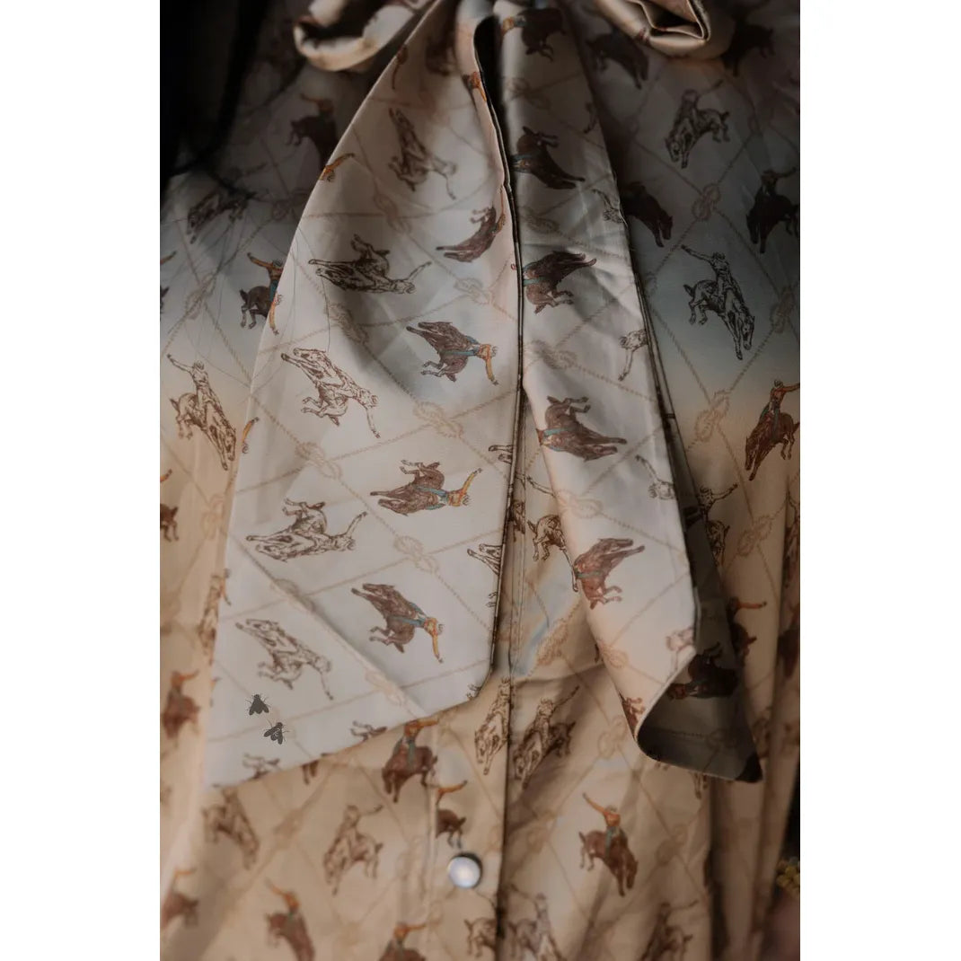 Women's TwoFly Satin Bronco Brimstone Blouse