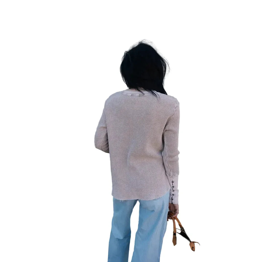Women's TwoFly Taupe Higher Class Basic Sweater